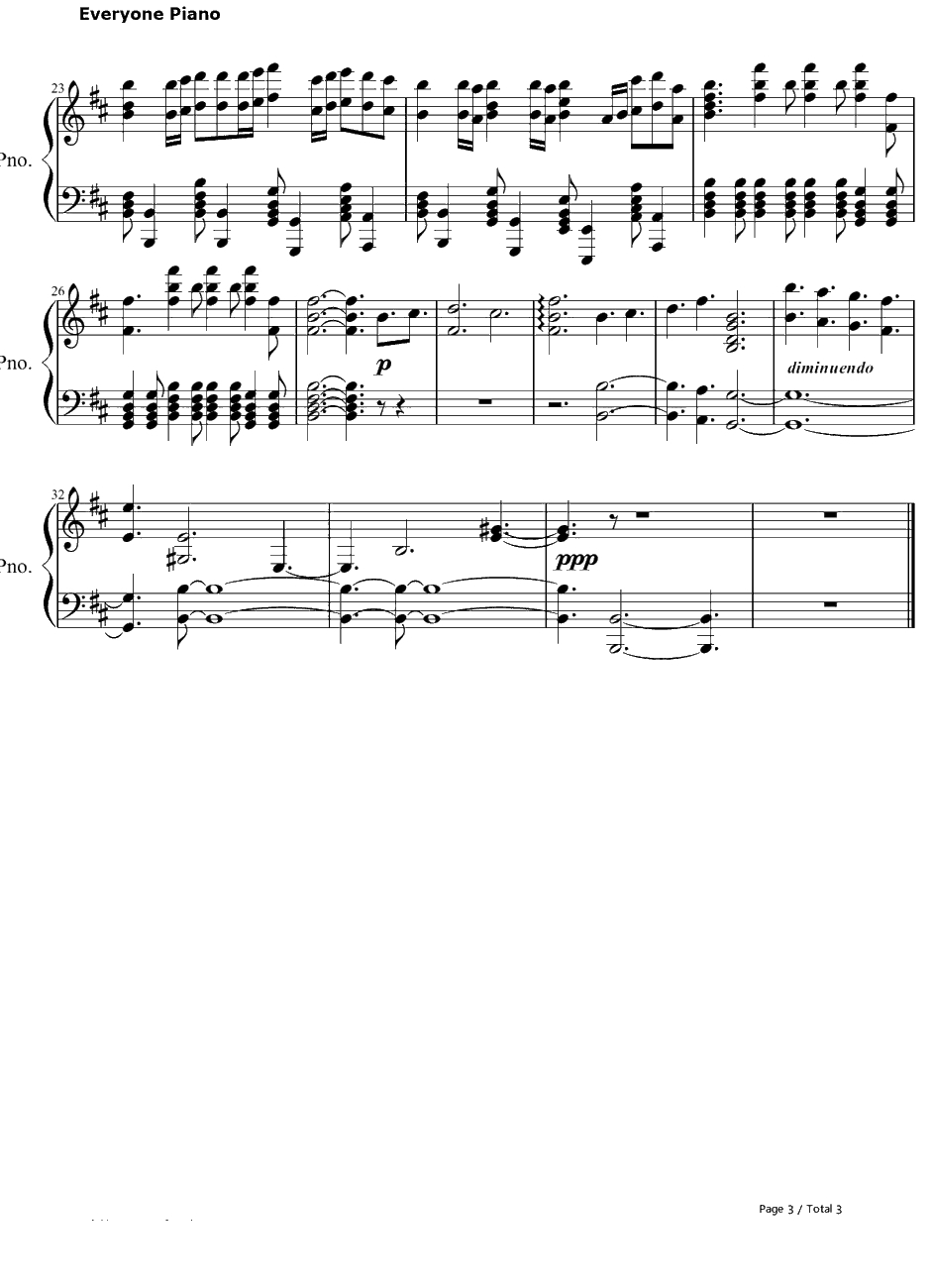 上古卷轴5:天际主题曲钢琴谱-Skyrim3