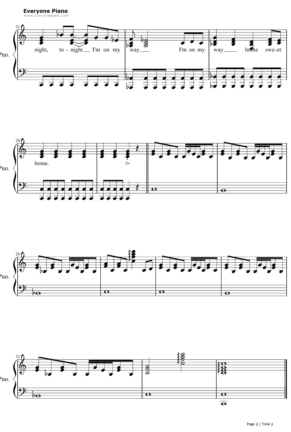 Home Sweet Home简单版钢琴谱-MötleyCrüe3