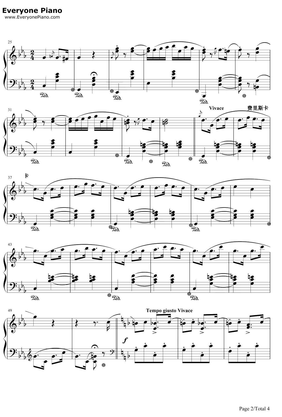 第2号匈牙利狂想曲钢琴谱-李斯特2