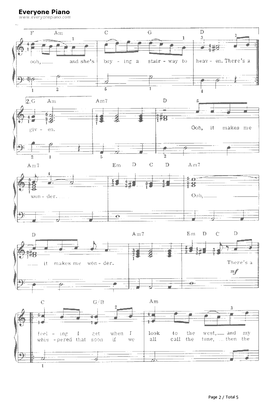 Stairway to Heaven钢琴谱-LedZeppelin2