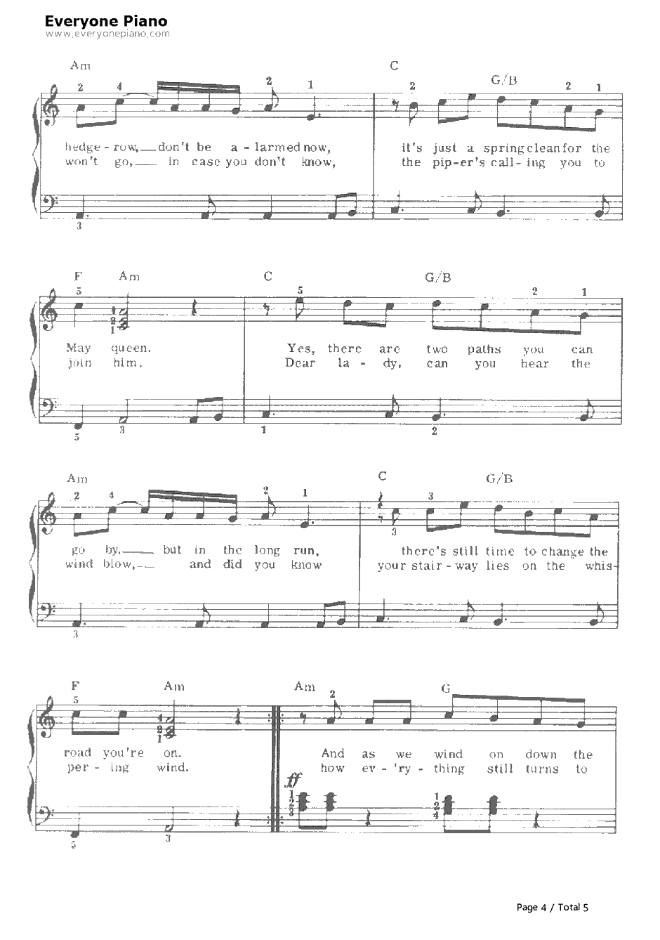 Stairway to Heaven钢琴谱-LedZeppelin4