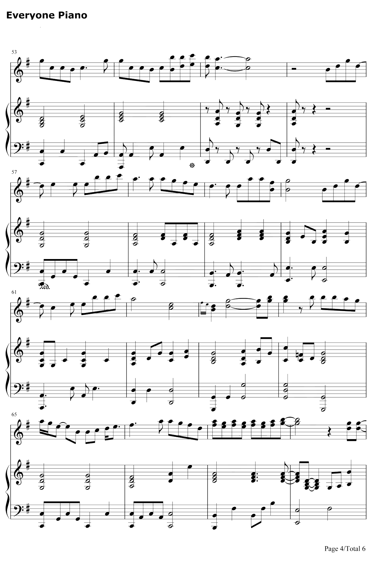 手心的蔷薇钢琴谱-林俊杰/邓紫棋4