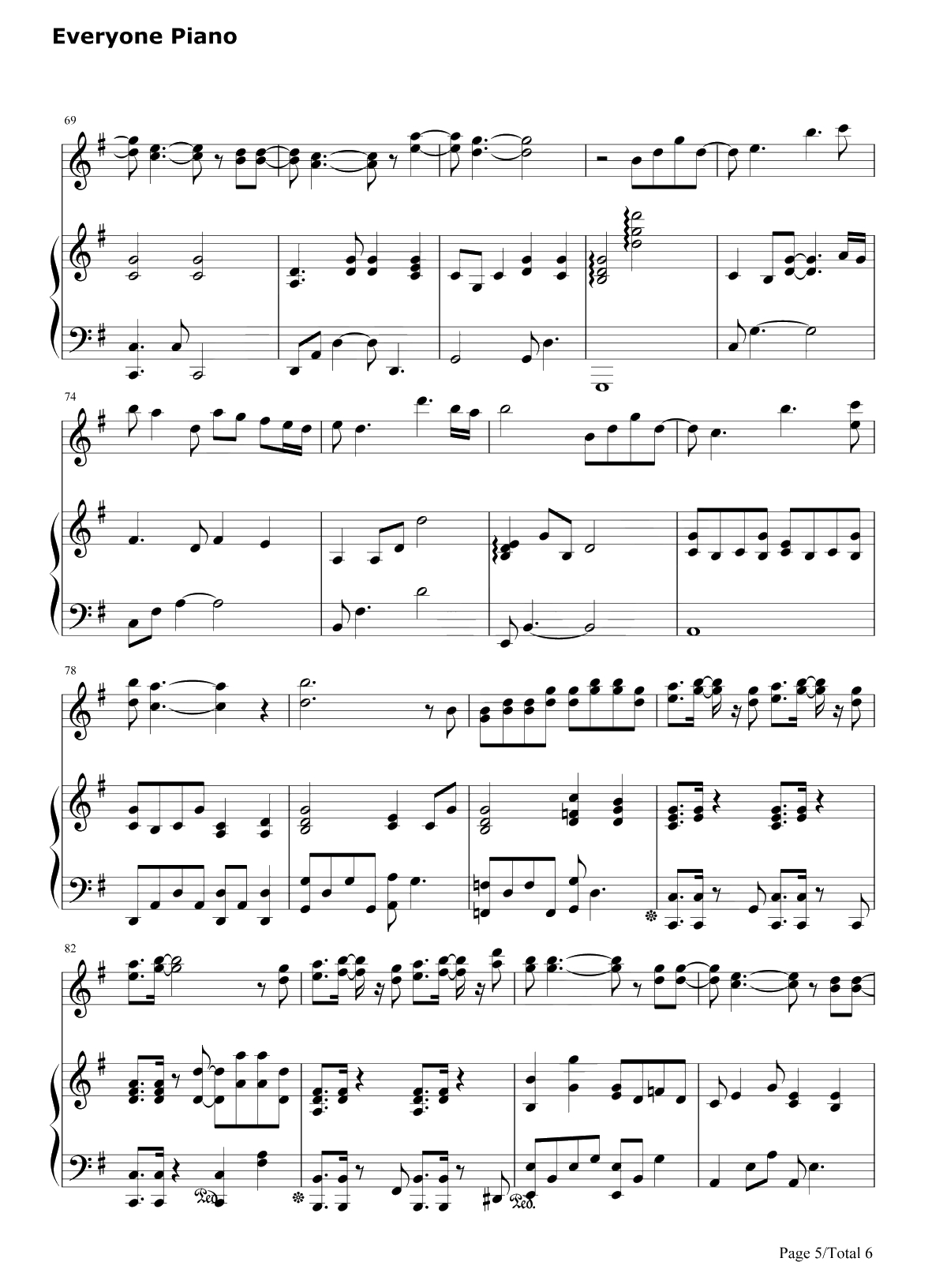 手心的蔷薇钢琴谱-林俊杰/邓紫棋5