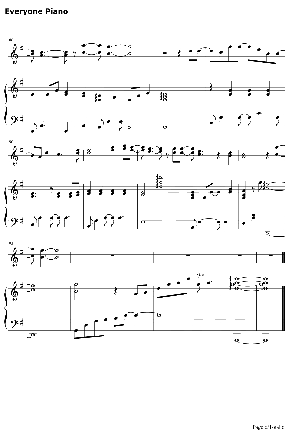 手心的蔷薇钢琴谱-林俊杰/邓紫棋6