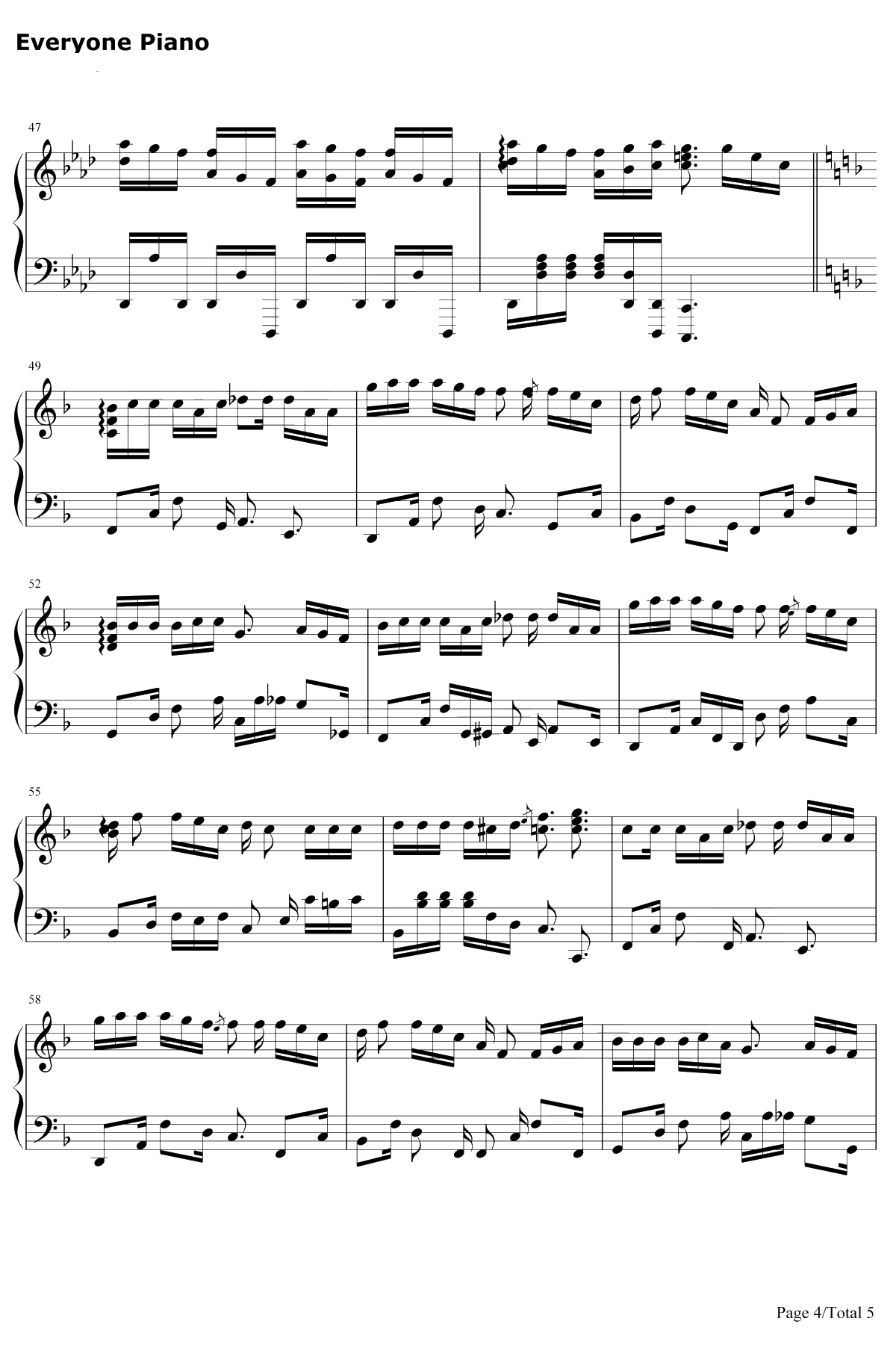 偶像钢琴谱-金玟岐4