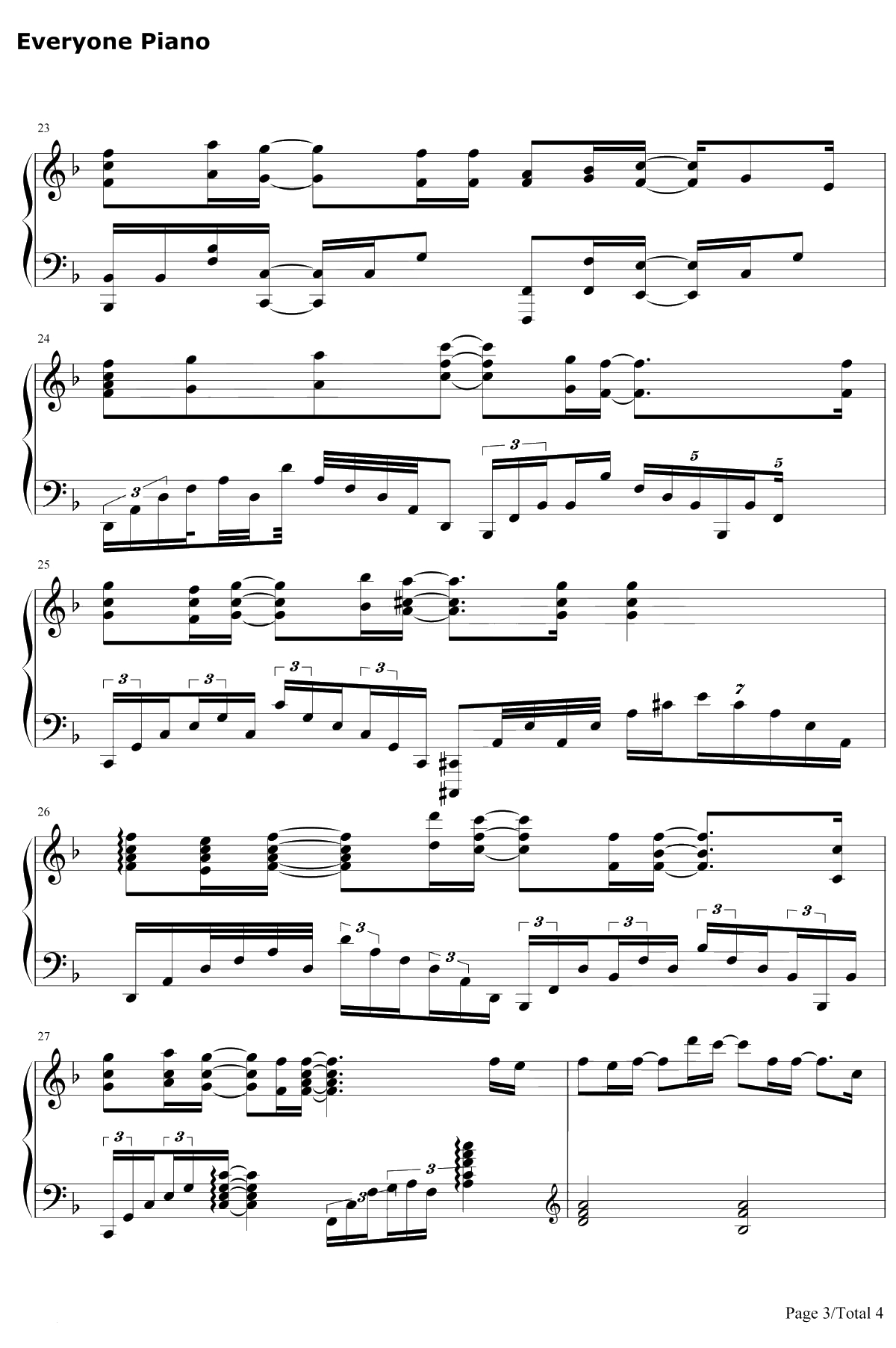 Sincerely钢琴谱-TRUE-紫罗兰永恒花园OP3