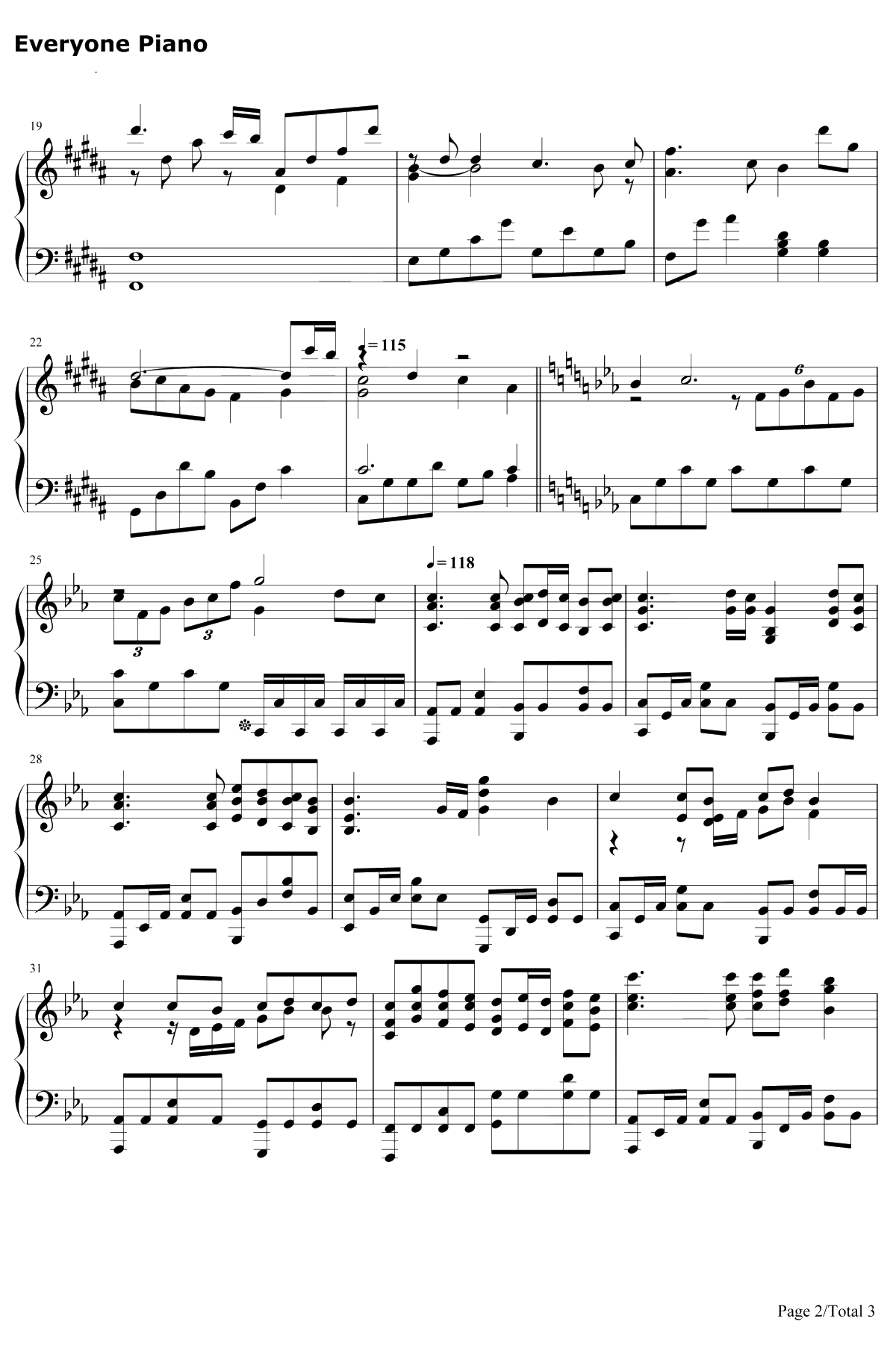 暁钢琴谱-志方晶子-晨曦公主ED22