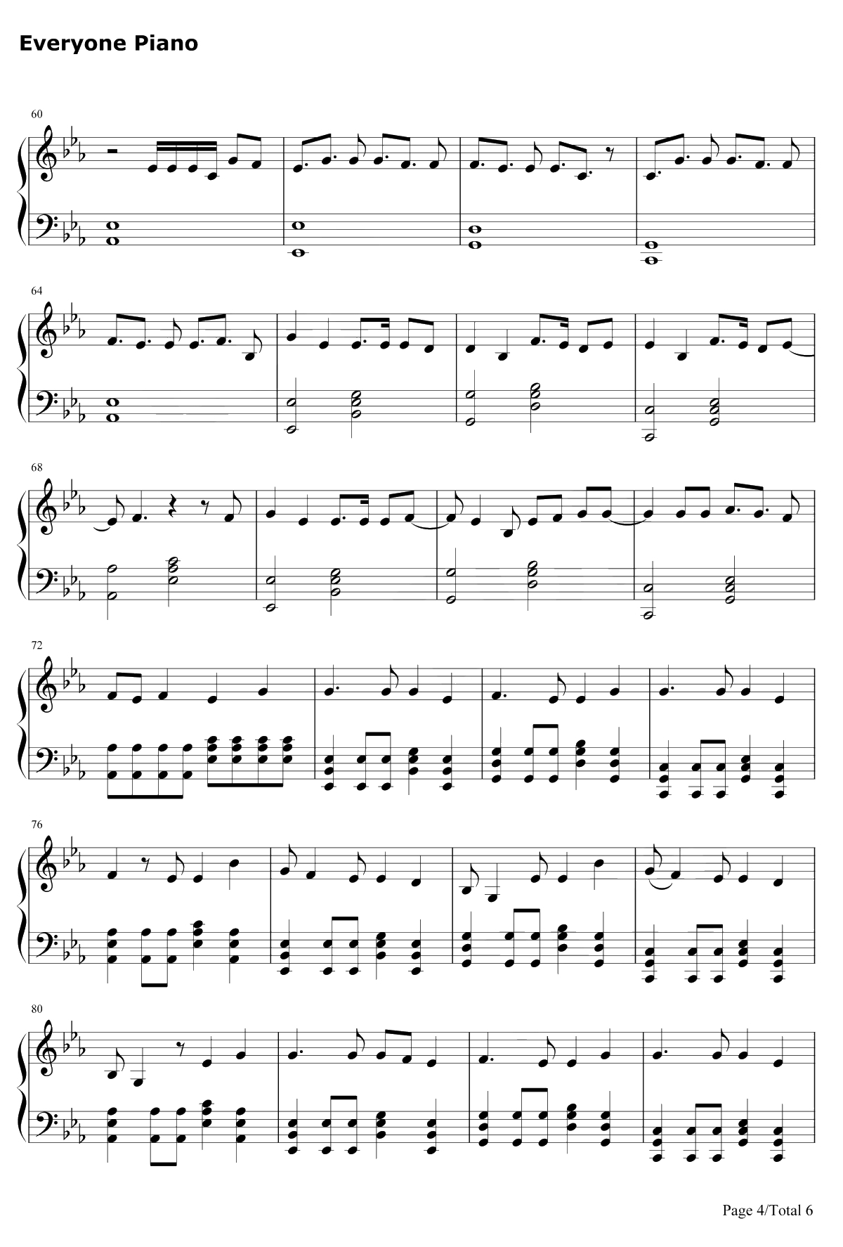 Spring Day钢琴谱-防弹少年团4