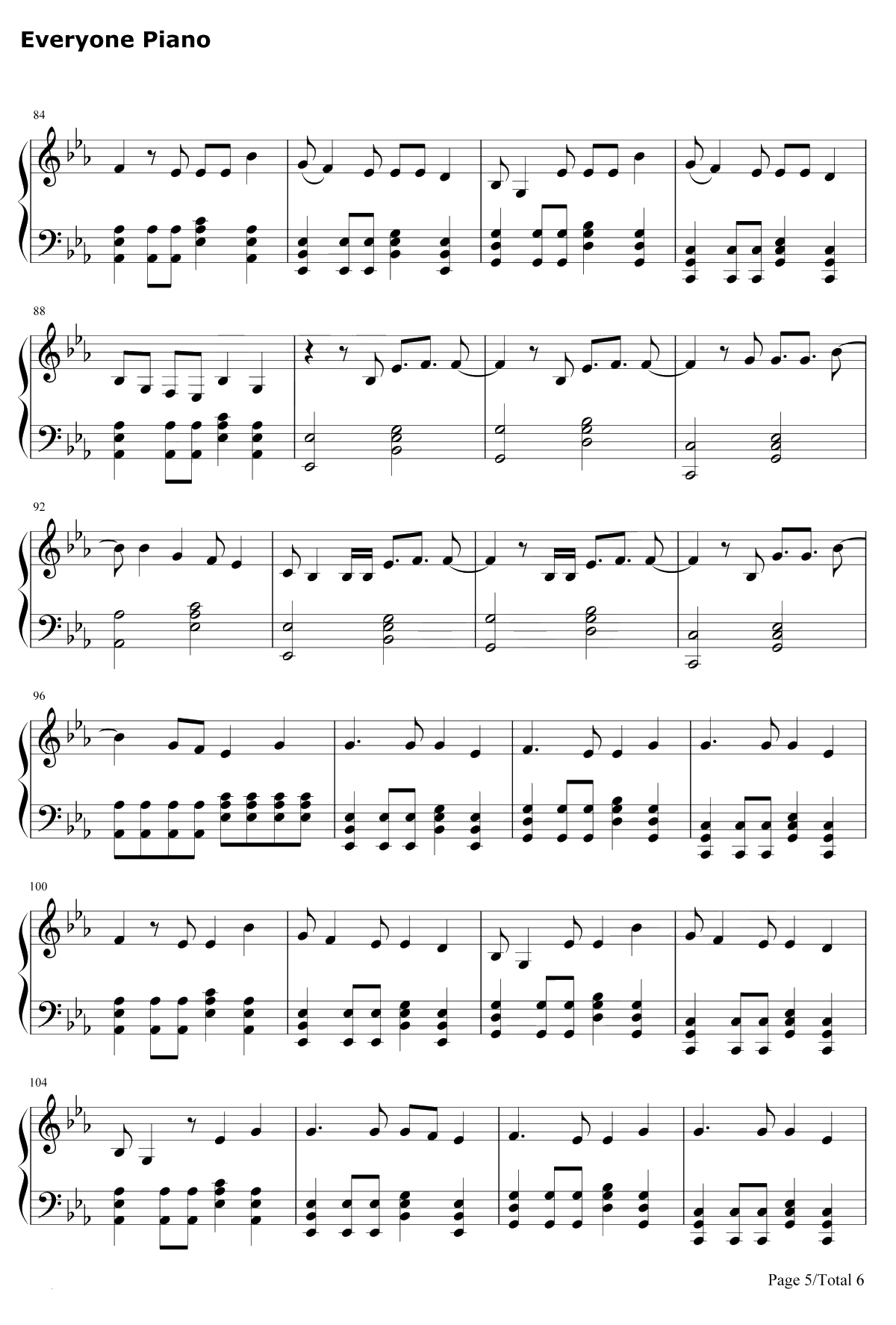 Spring Day钢琴谱-防弹少年团5