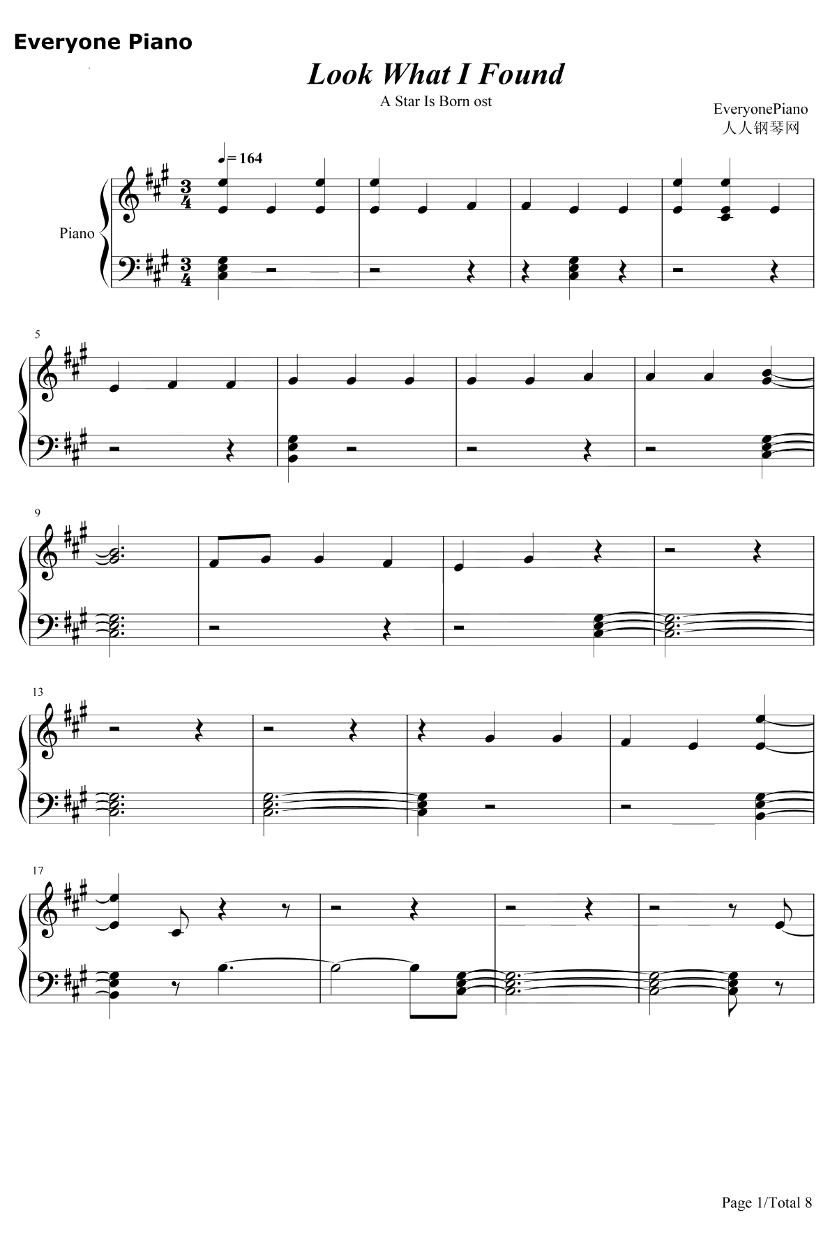 Look What I Found钢琴谱-Lady Gaga1