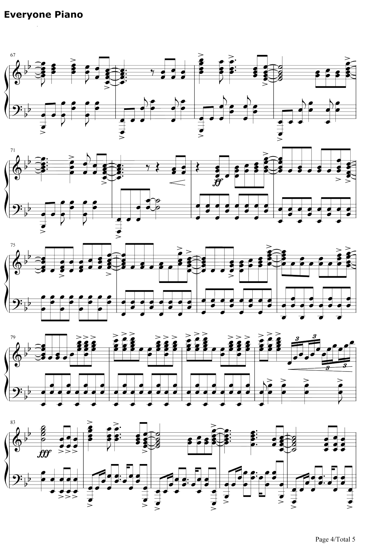 Rewrite The Stars钢琴谱-Zac Efron/Zendaya-马戏之王OST4