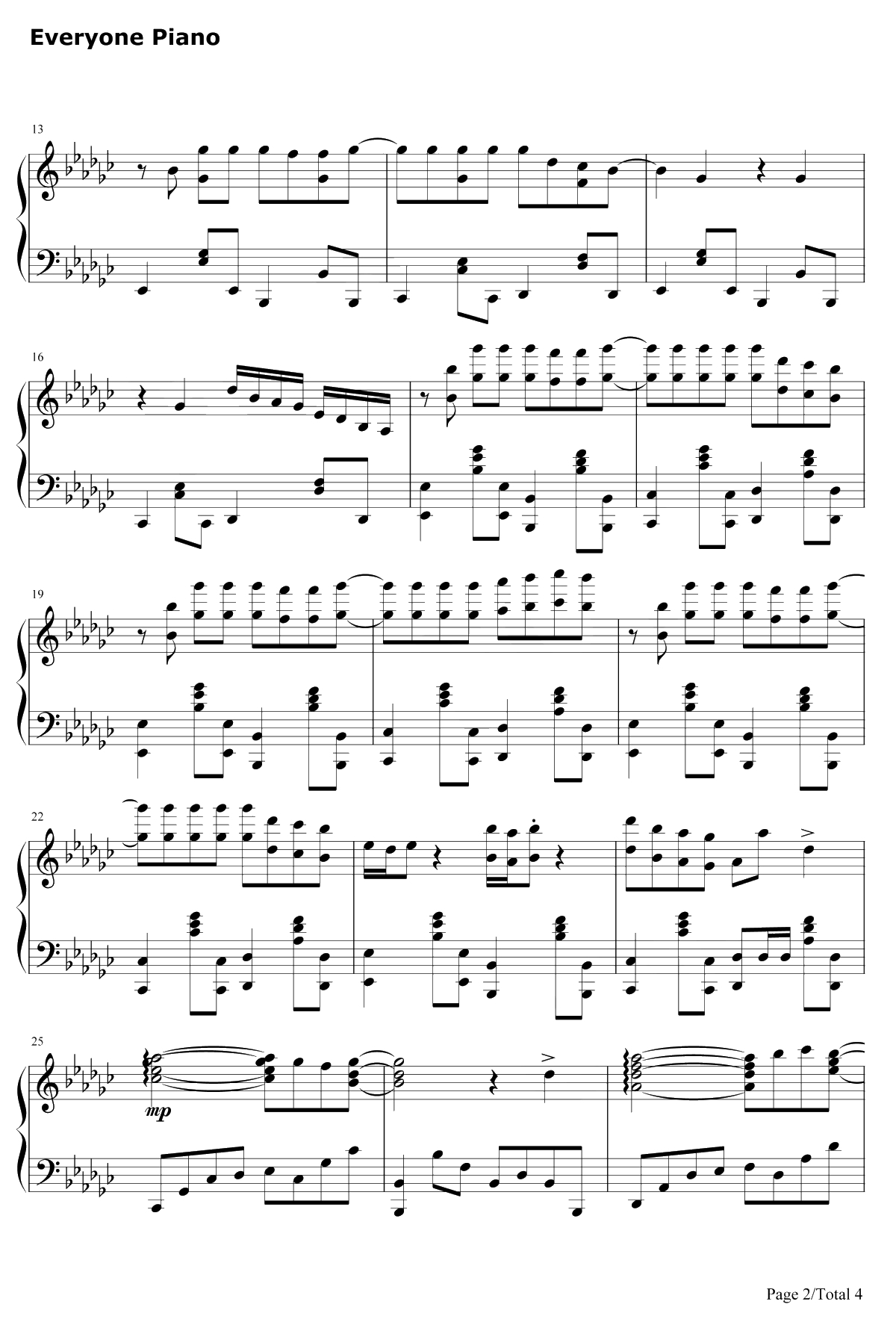 サタデーナイトクエスチョン钢琴谱-中岛爱2