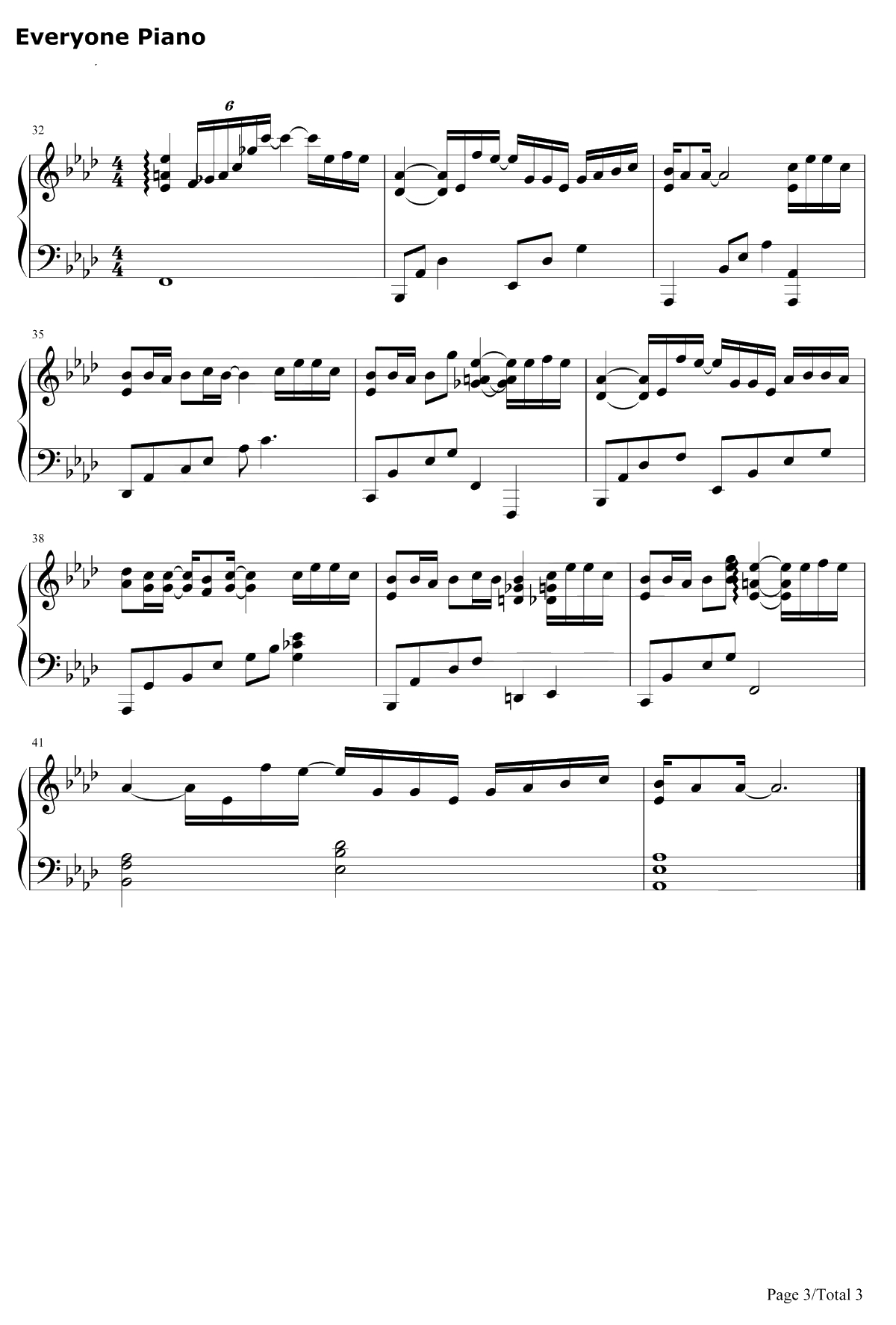 耳朵钢琴谱-李荣浩3