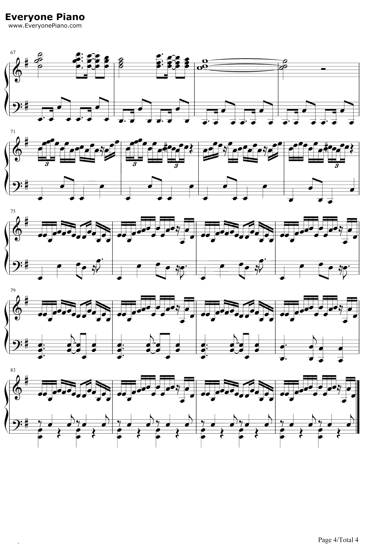 Perfect Time钢琴谱-泽野弘之-断剑神曲4