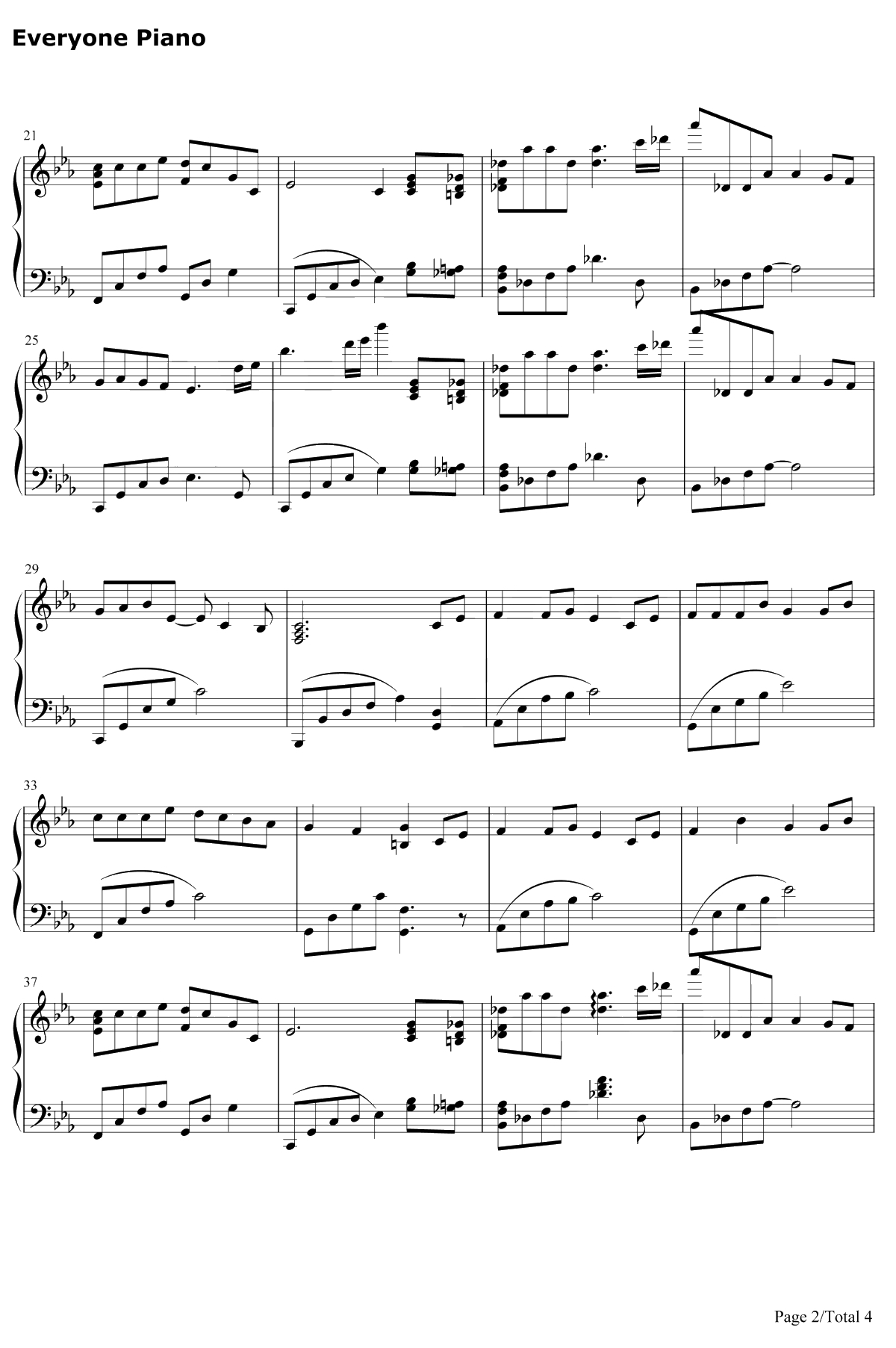 风之甬道钢琴谱-久石让JoeHisaishi宫崎骏-ThePathofWind2