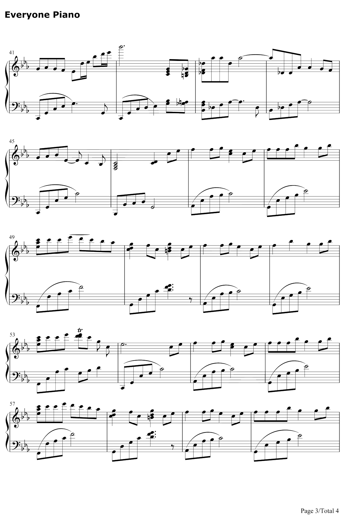 风之甬道钢琴谱-久石让JoeHisaishi宫崎骏-ThePathofWind3