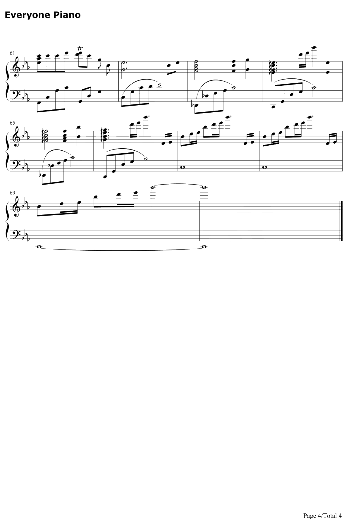 风之甬道钢琴谱-久石让JoeHisaishi宫崎骏-ThePathofWind4