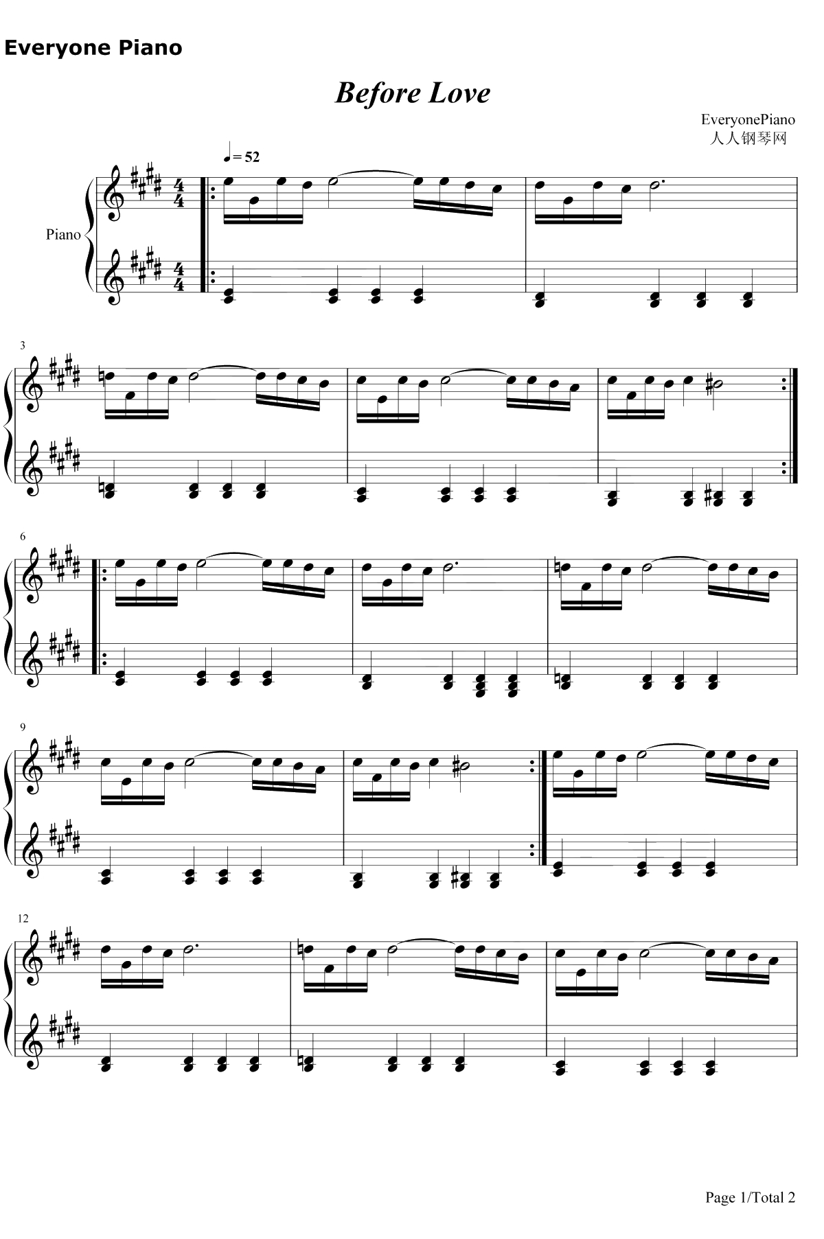 Before Love钢琴谱-LuigiRubino1