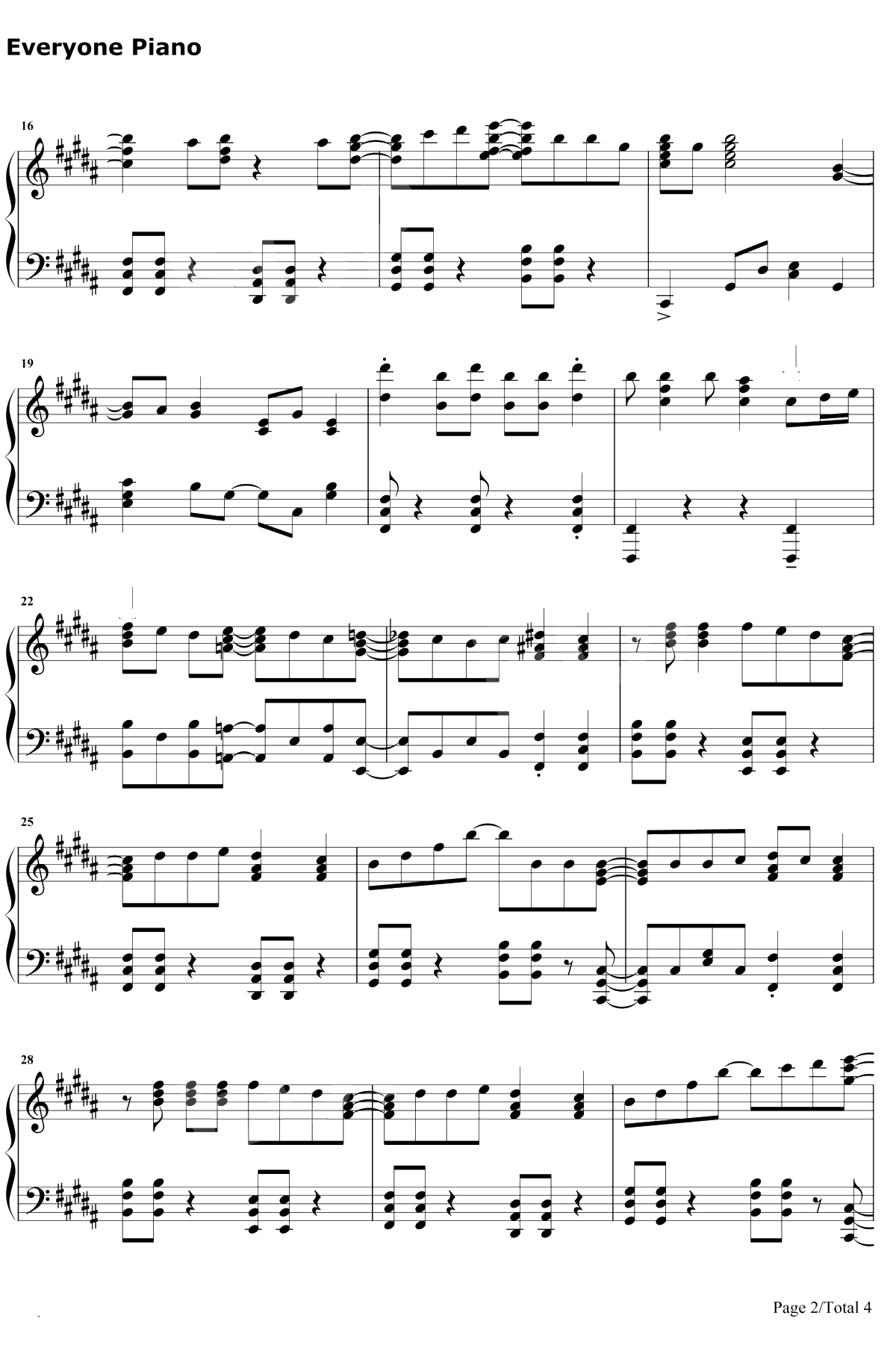 ふたりの羽根钢琴谱-YURiKA-轻羽飞扬OP2