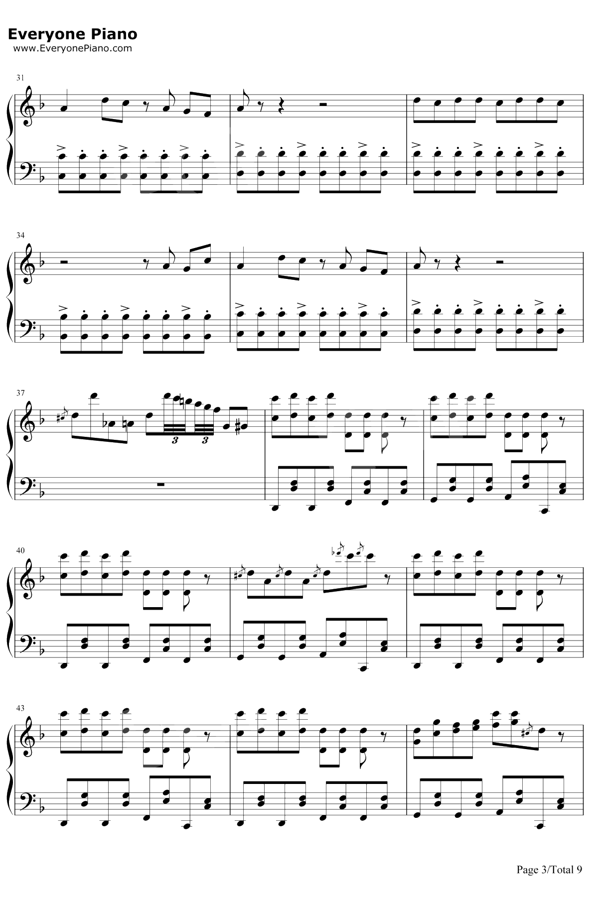 卡路里钢琴谱-火箭少女101-西虹市首富插曲3