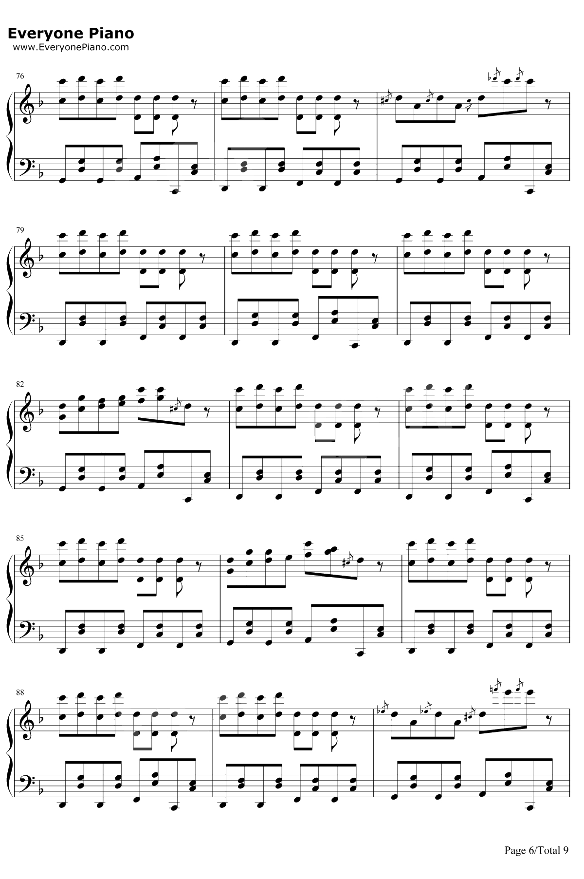 卡路里钢琴谱-火箭少女101-西虹市首富插曲6