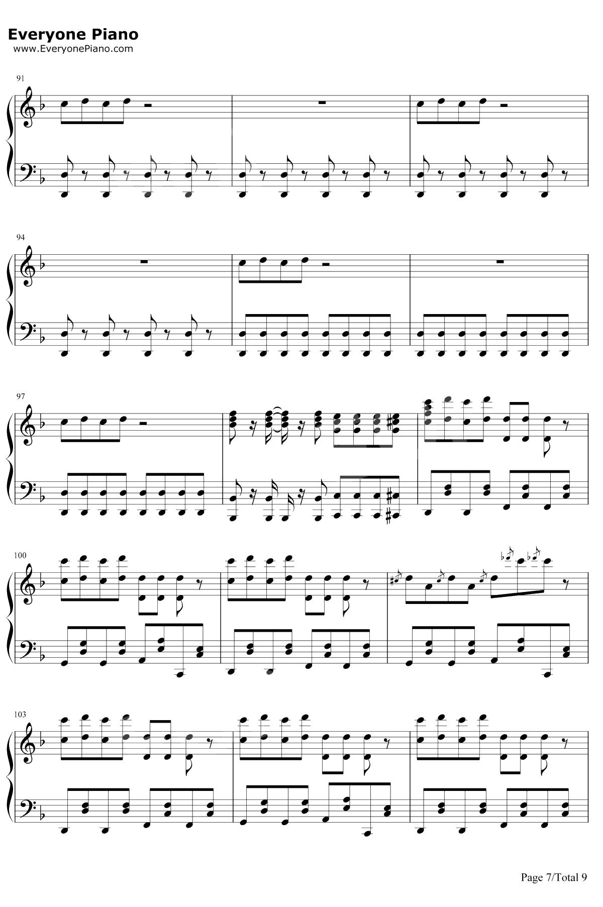 卡路里钢琴谱-火箭少女101-西虹市首富插曲7