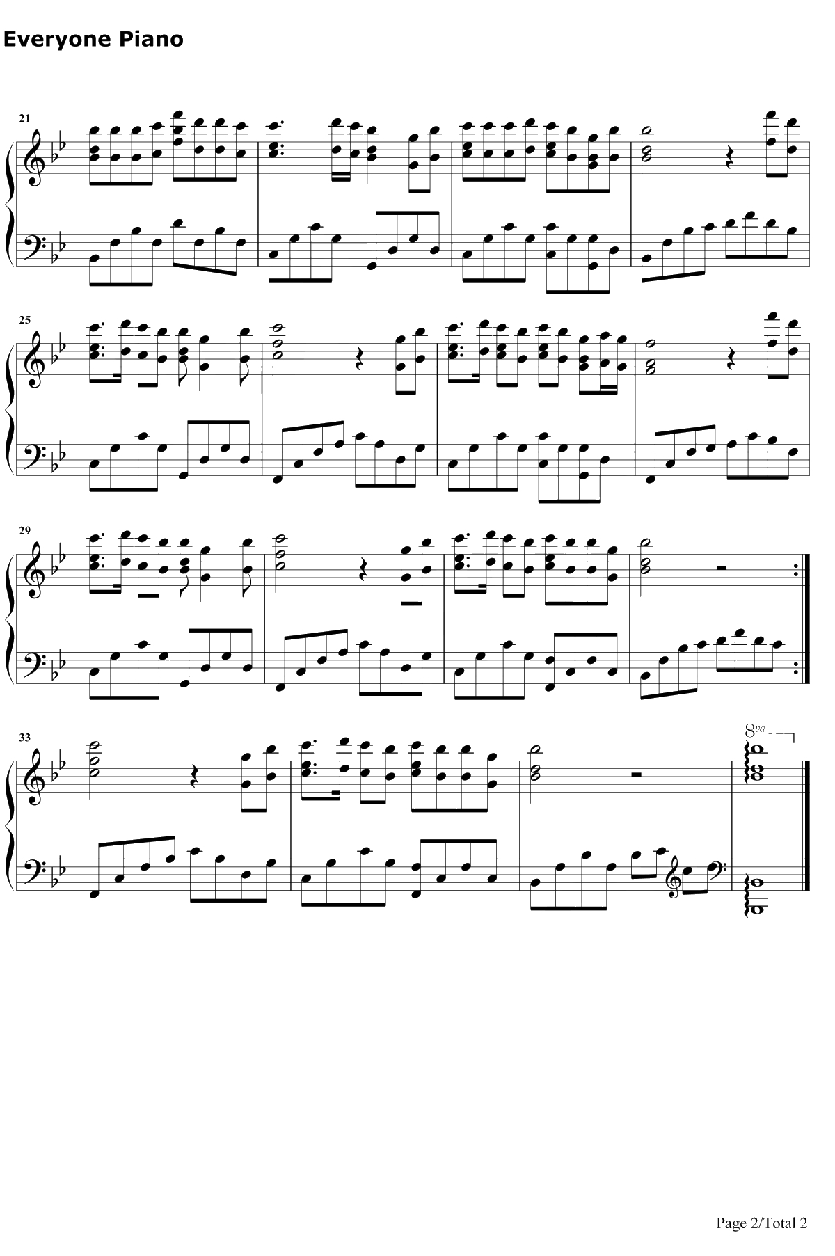 莲花钢琴谱-李玉刚2