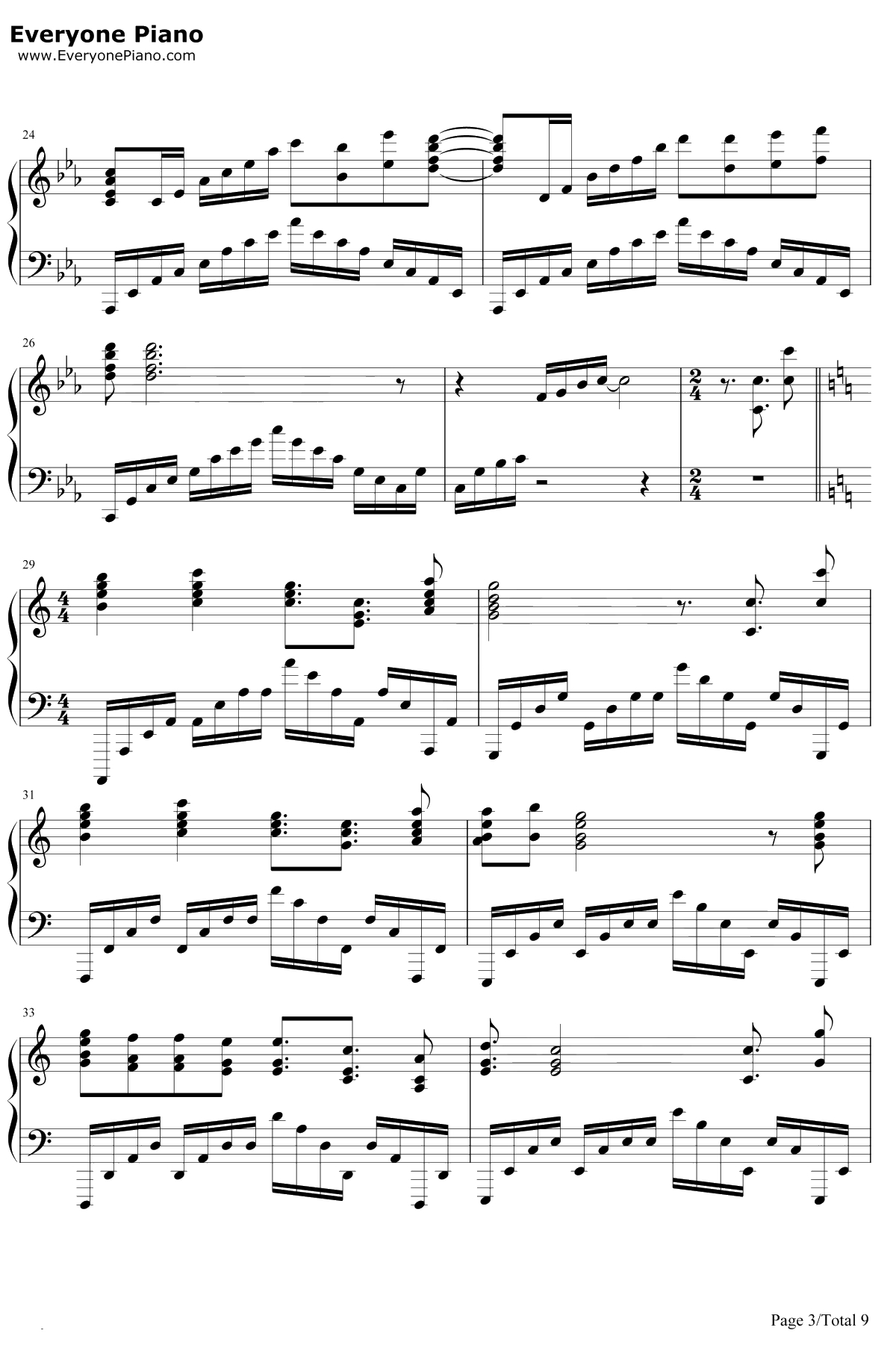 Bios钢琴谱-泽野弘之-罪恶王冠拔剑神曲3