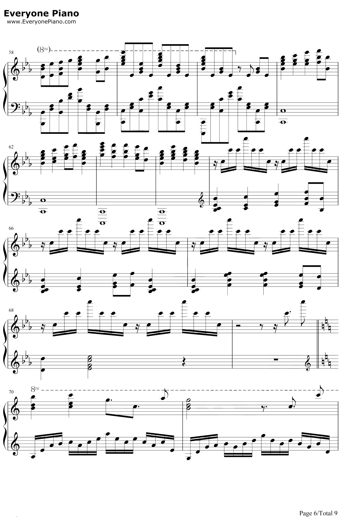 Bios钢琴谱-泽野弘之-罪恶王冠拔剑神曲6