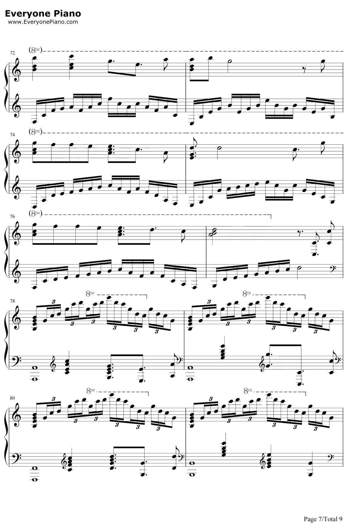 Bios钢琴谱-泽野弘之-罪恶王冠拔剑神曲7