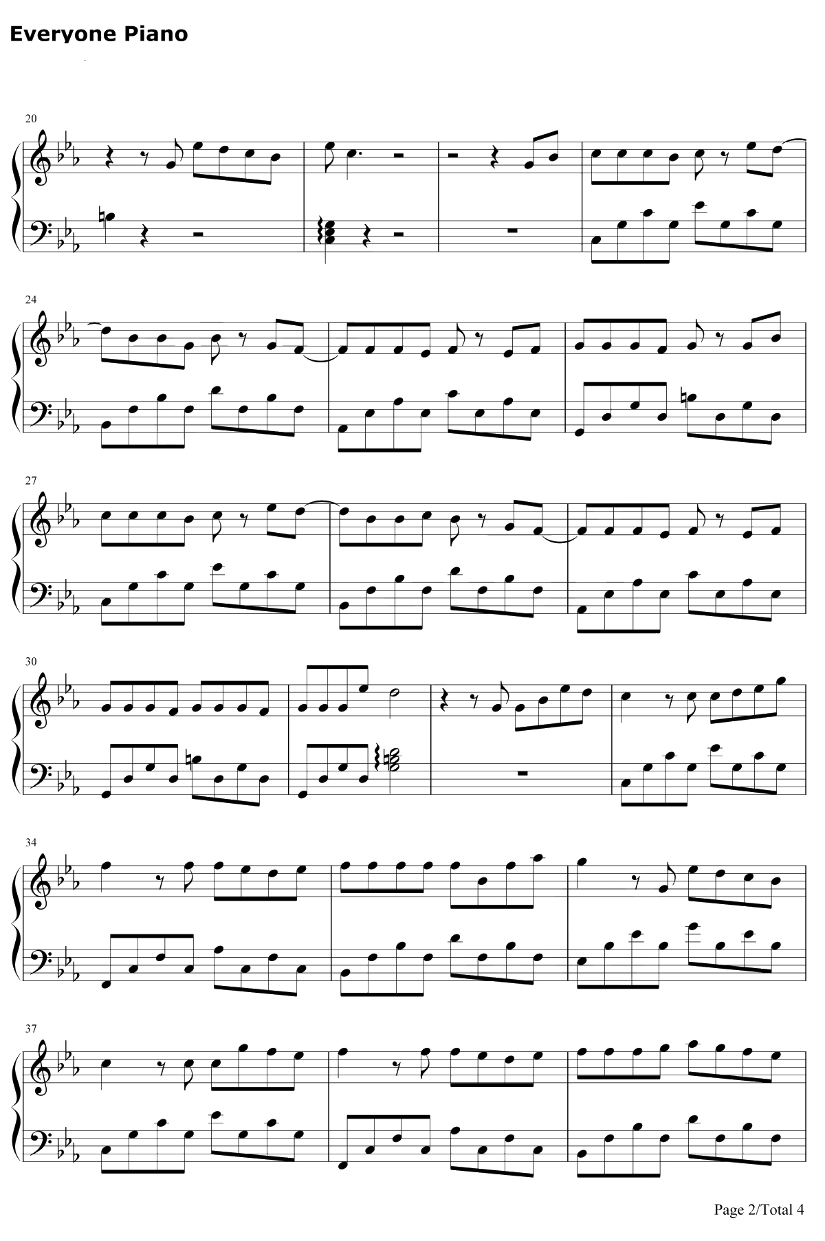 38度6钢琴谱-黑龙-拥抱这片绿洲那热烈的温柔-抖音歌曲2