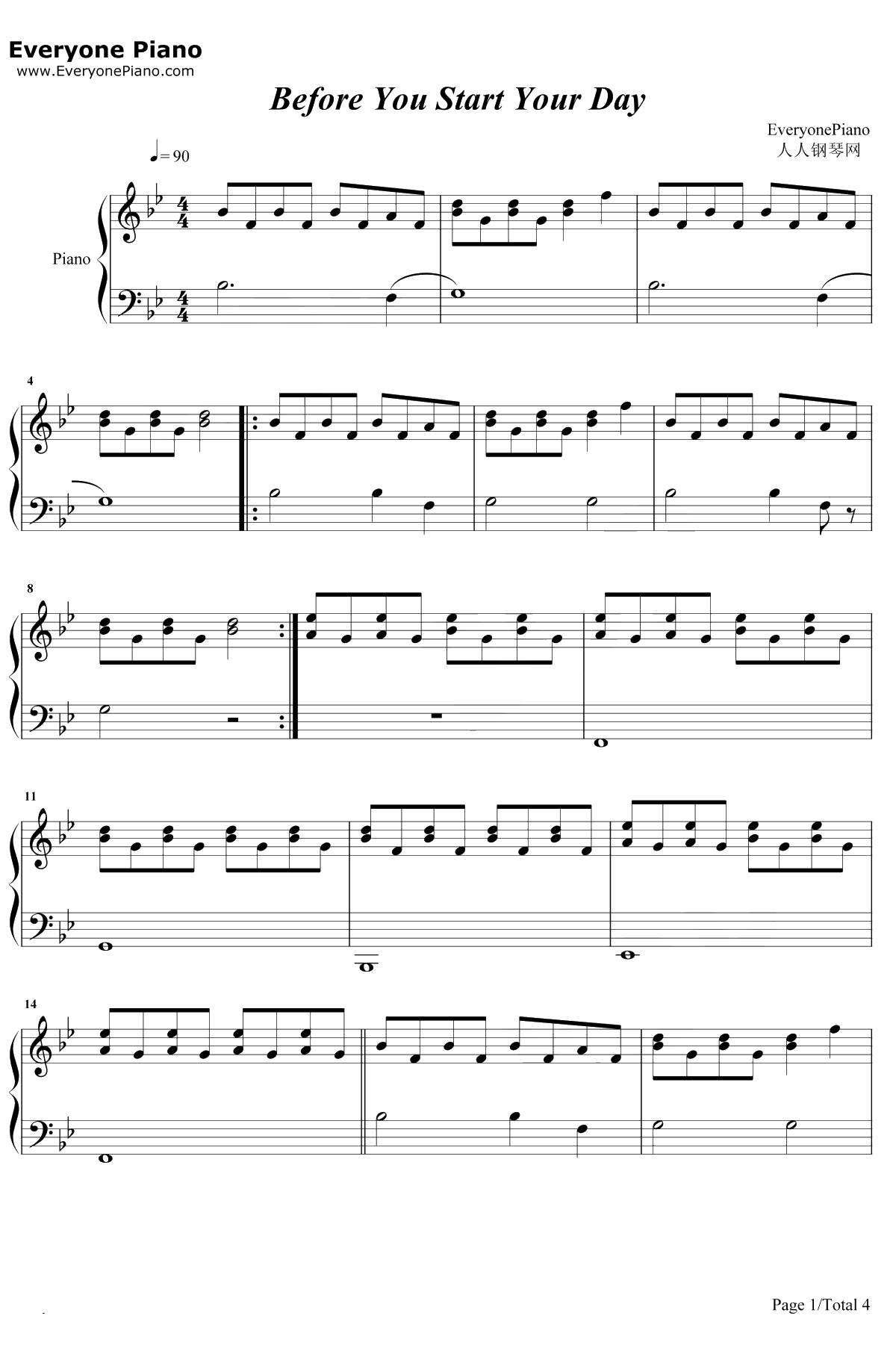 Before You Start Your Day钢琴谱-TwentyOnePilots1