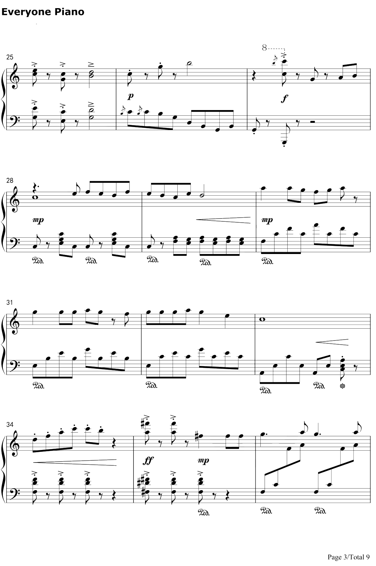 先生あのね钢琴谱-長縄まりあ井上喜久子-工作细胞OST3