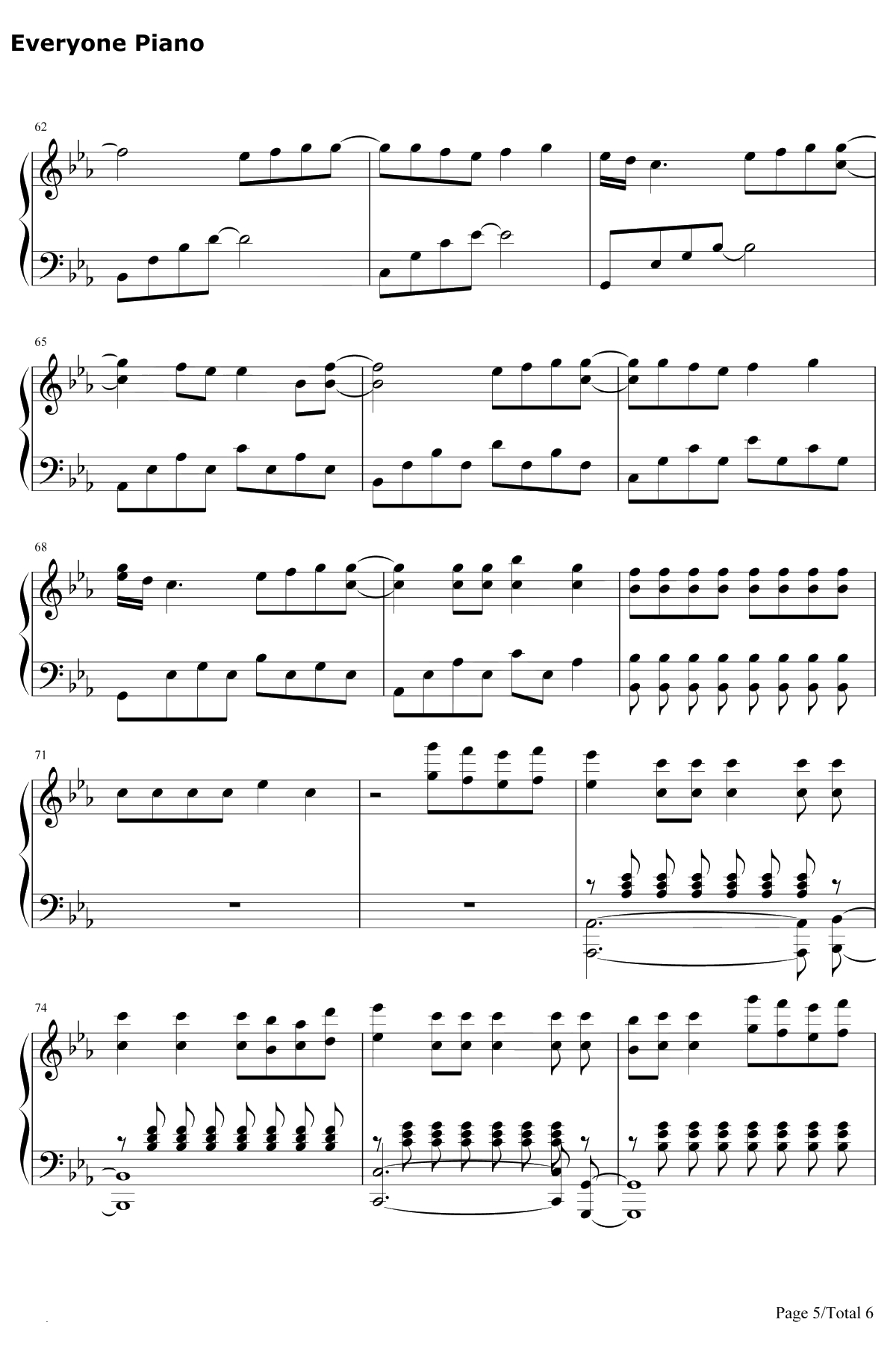 Handclap钢琴谱-Fitz&TheTantrums-神偷奶爸3宣传曲5