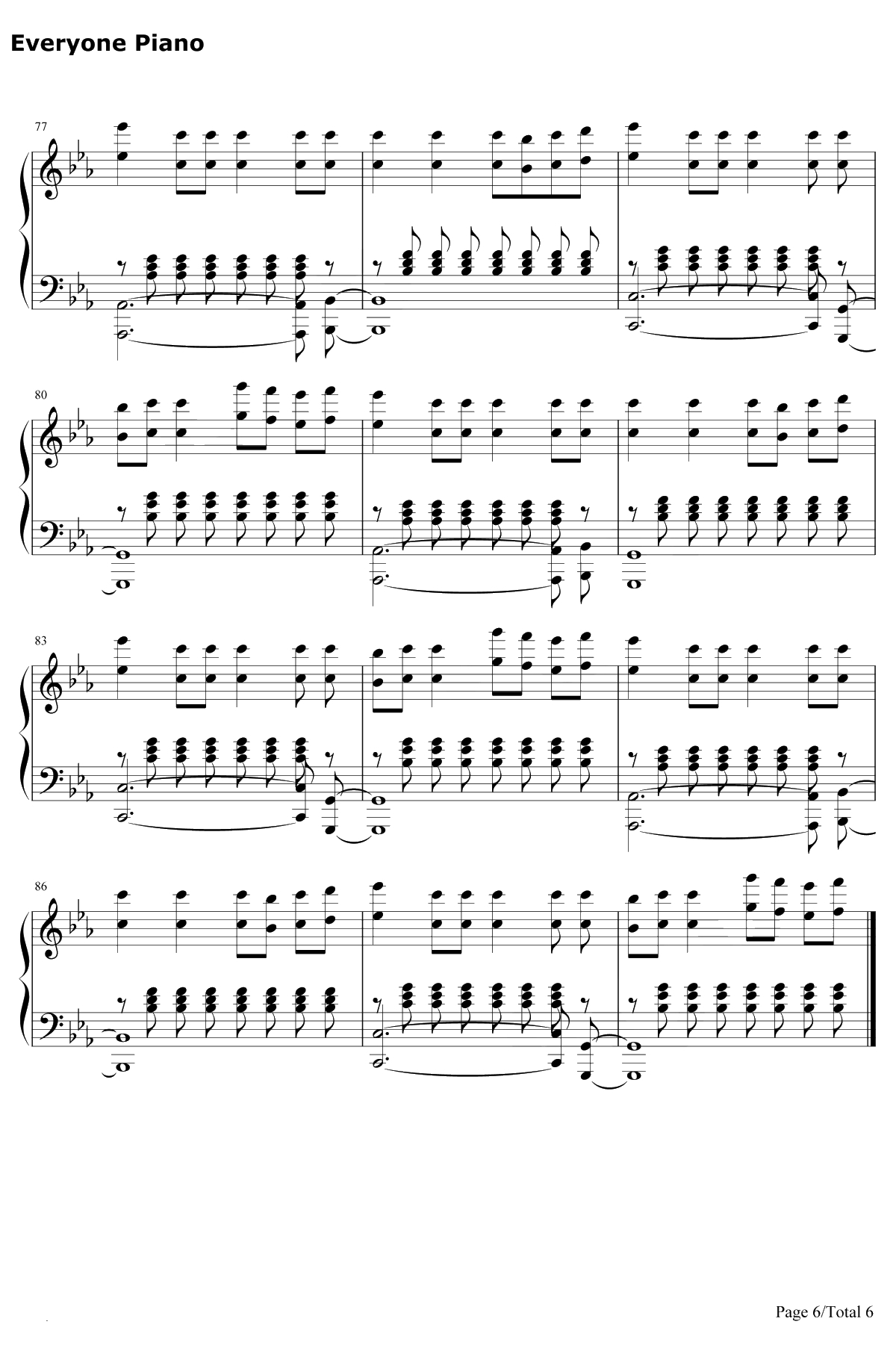 Handclap钢琴谱-Fitz&TheTantrums-神偷奶爸3宣传曲6