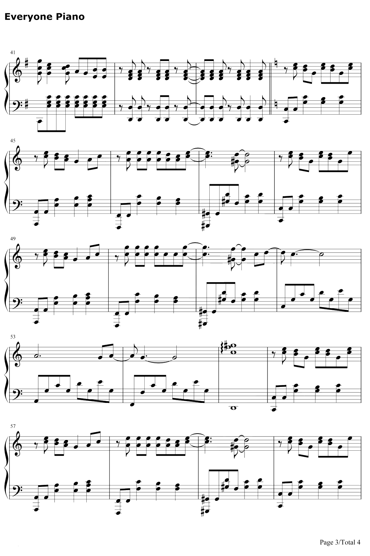 张家明和婉君钢琴谱-李荣浩-纪念出道五周年3