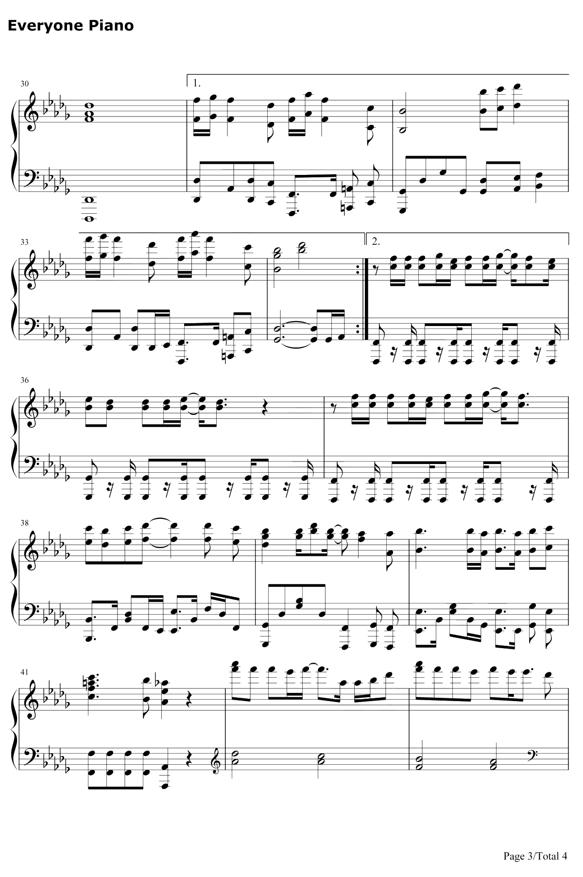 下个转弯是你吗钢琴谱-杨丞琳-一见不钟情片尾曲3