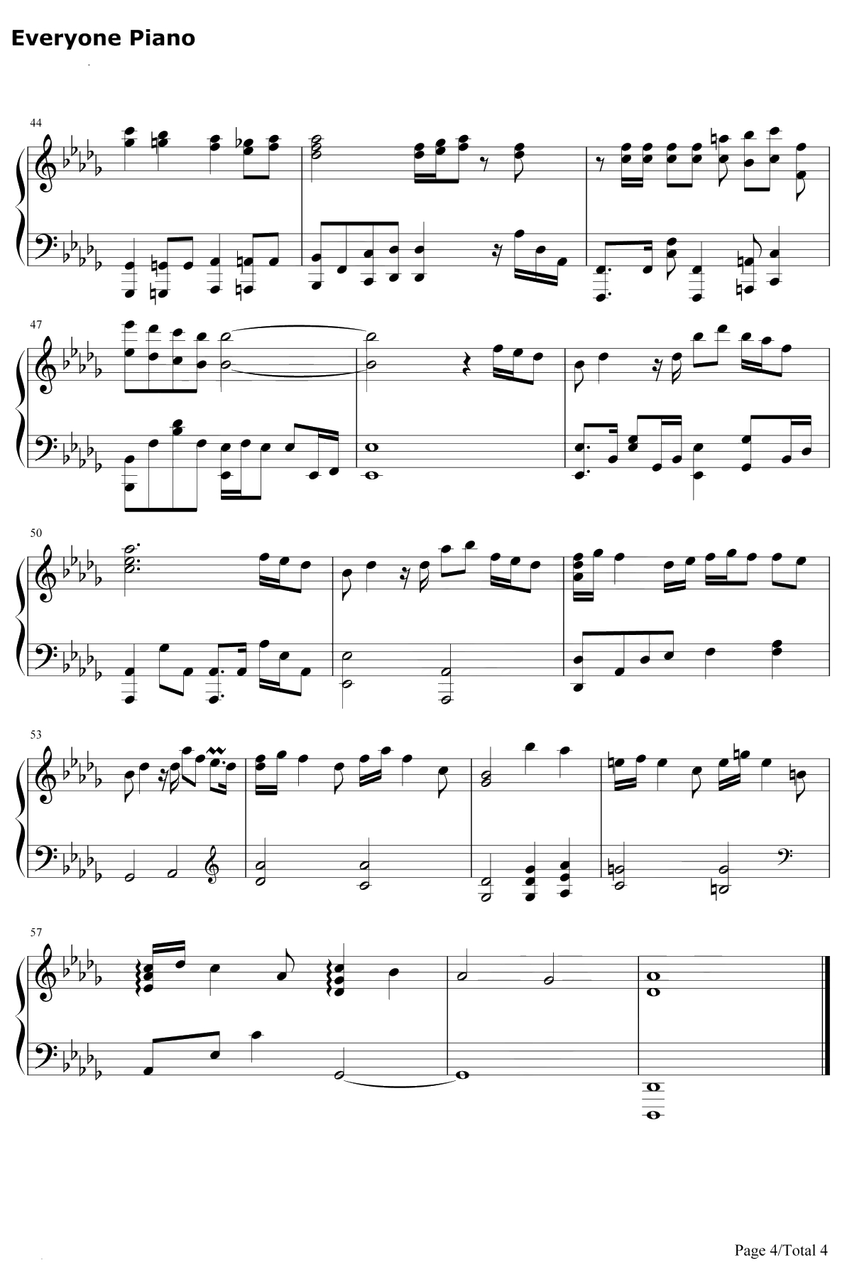 下个转弯是你吗钢琴谱-杨丞琳-一见不钟情片尾曲4