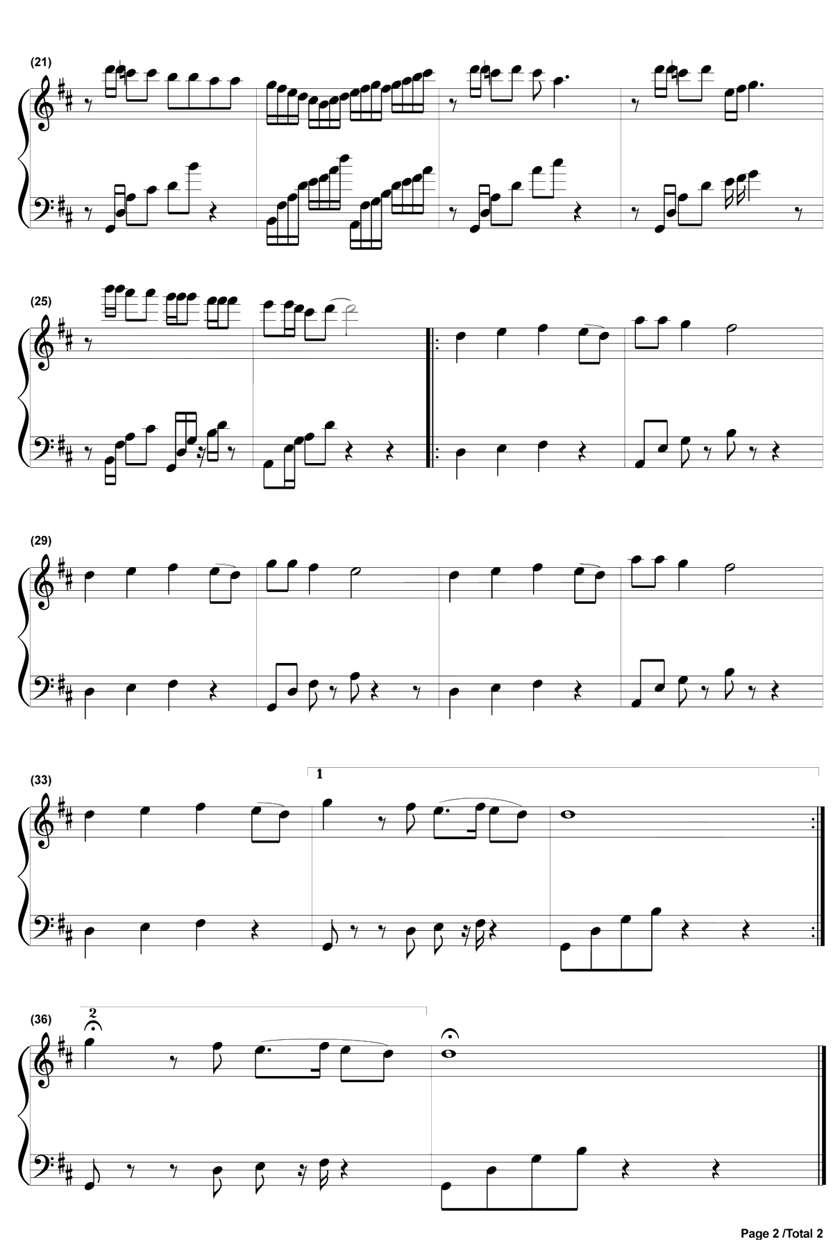 楼兰姑娘钢琴谱--俞静2