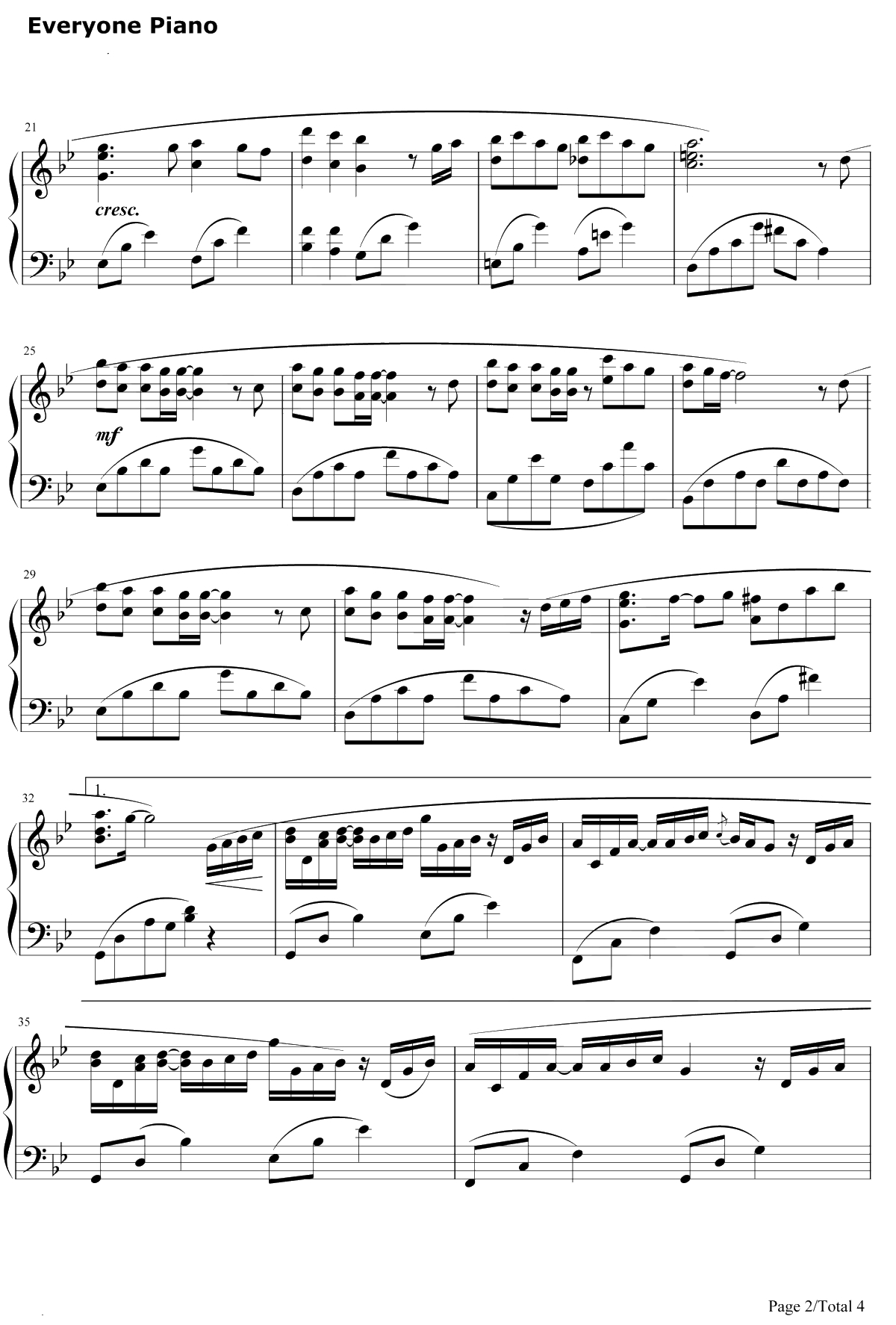 自分への手紙钢琴谱-西村由纪江陈奕迅-伤信2