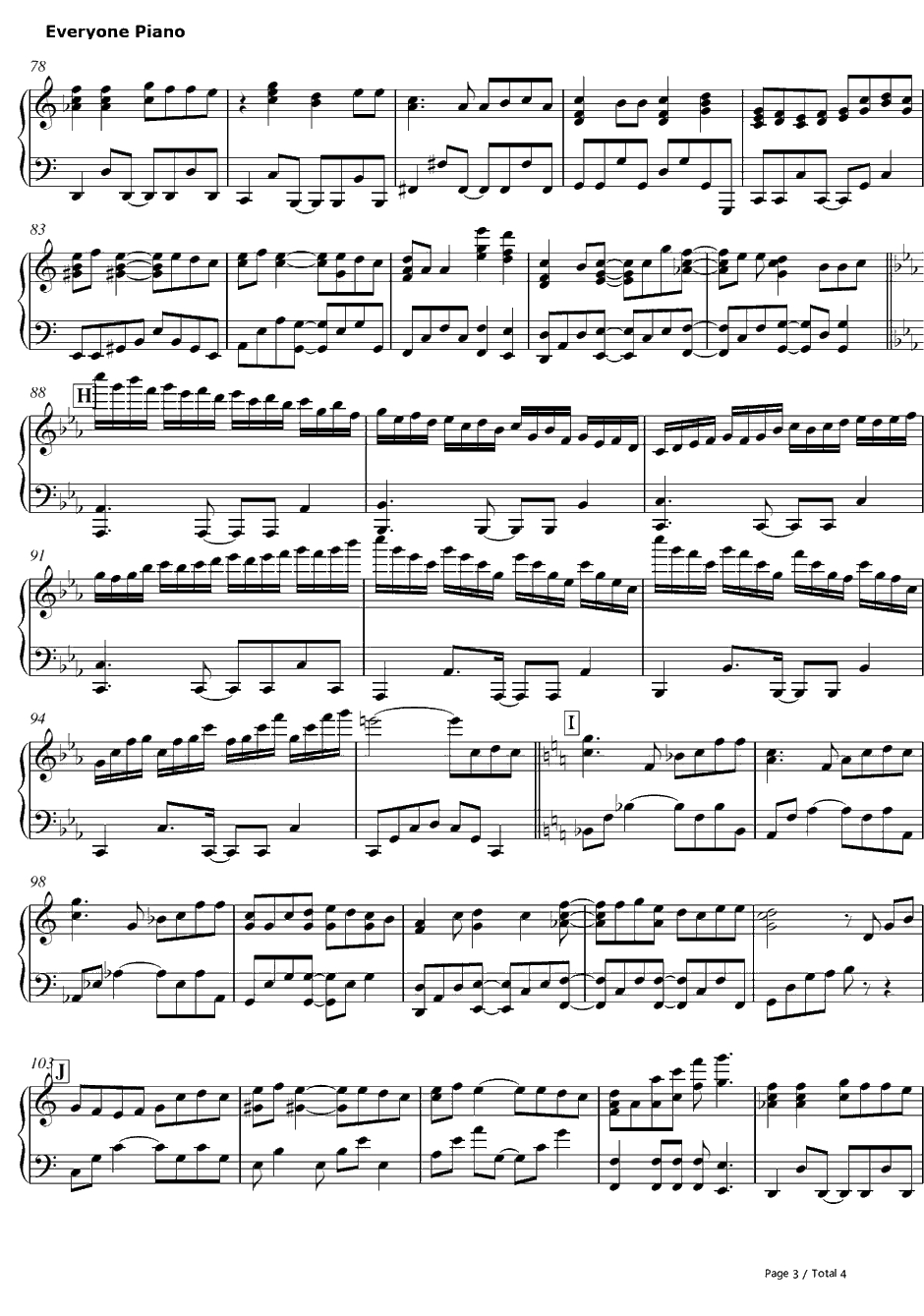 Beautiful Days钢琴谱-岚-流星之绊主题曲3