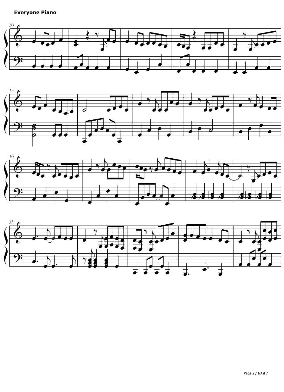 マイガール钢琴谱-岚-MyGirl-我的乖乖女主题曲2