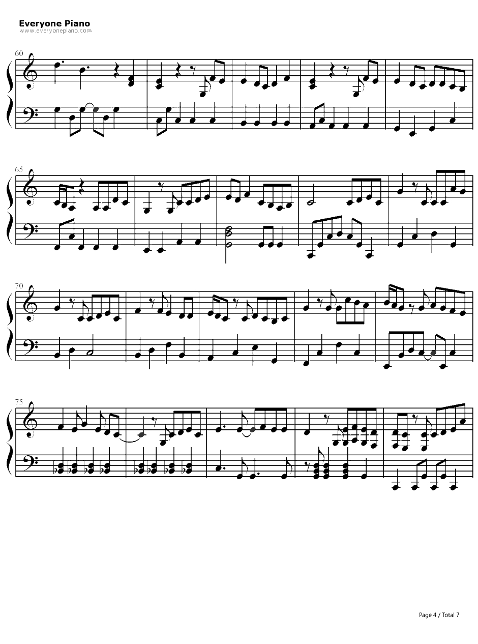 マイガール钢琴谱-岚-MyGirl-我的乖乖女主题曲4