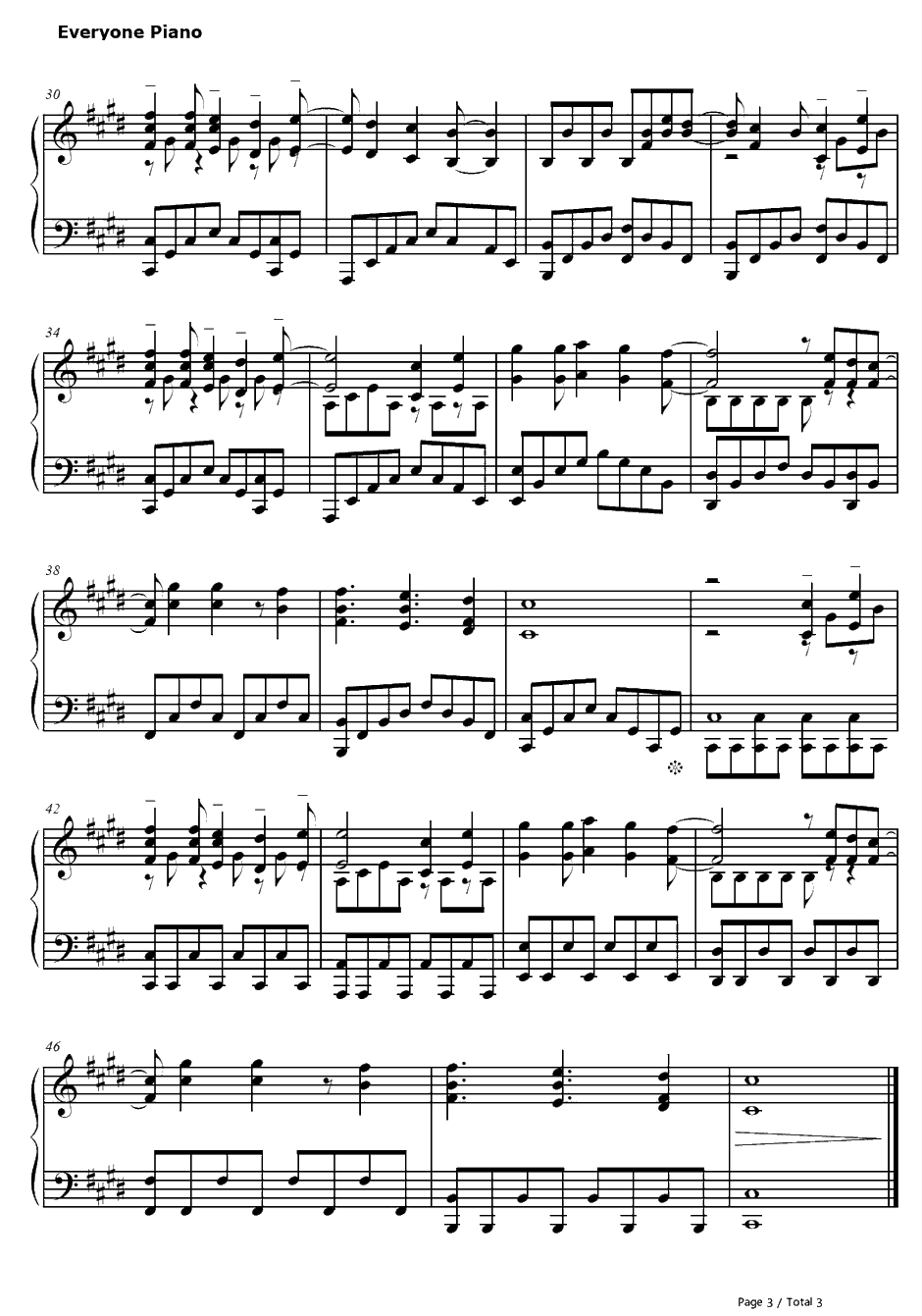 Period钢琴谱-化学超男子(CHEMISTRY)-ピリオド-钢之炼金术师FULLMETALALCHEMISTOP43