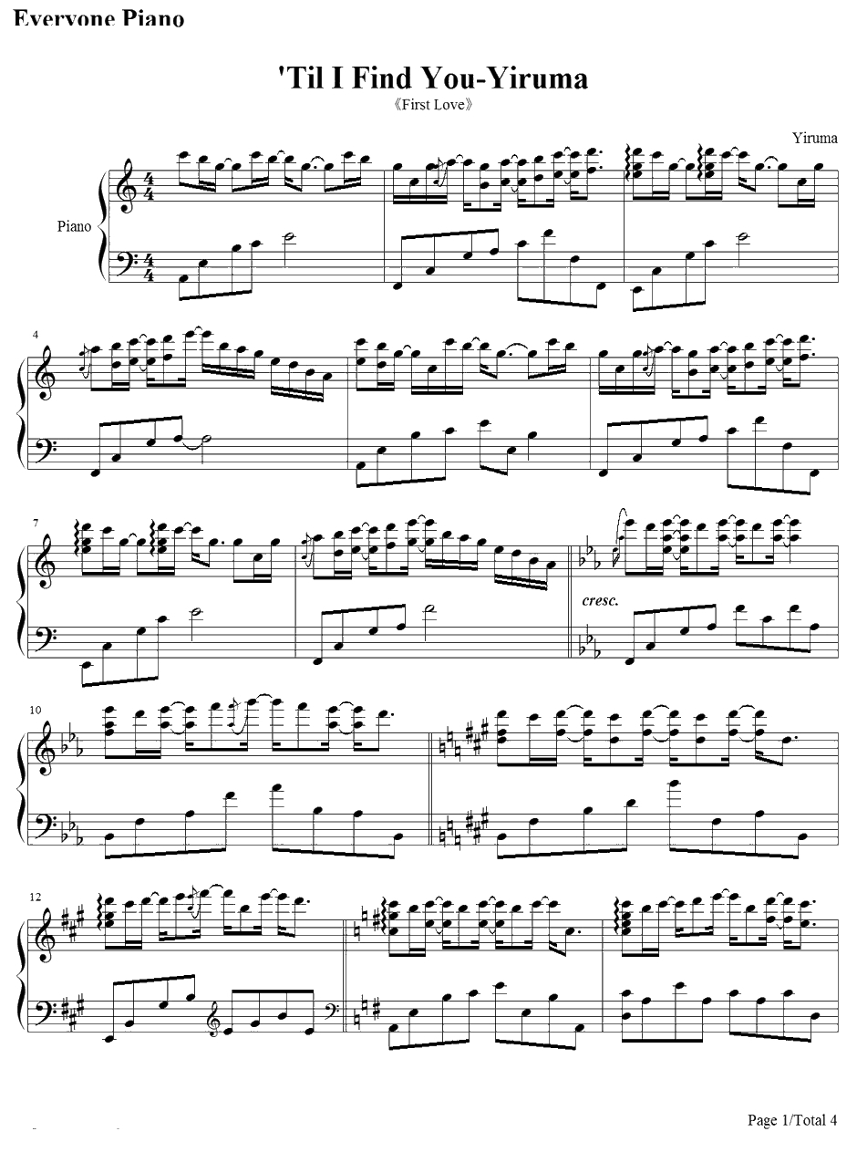 Till I Find You钢琴谱-Yiruma1