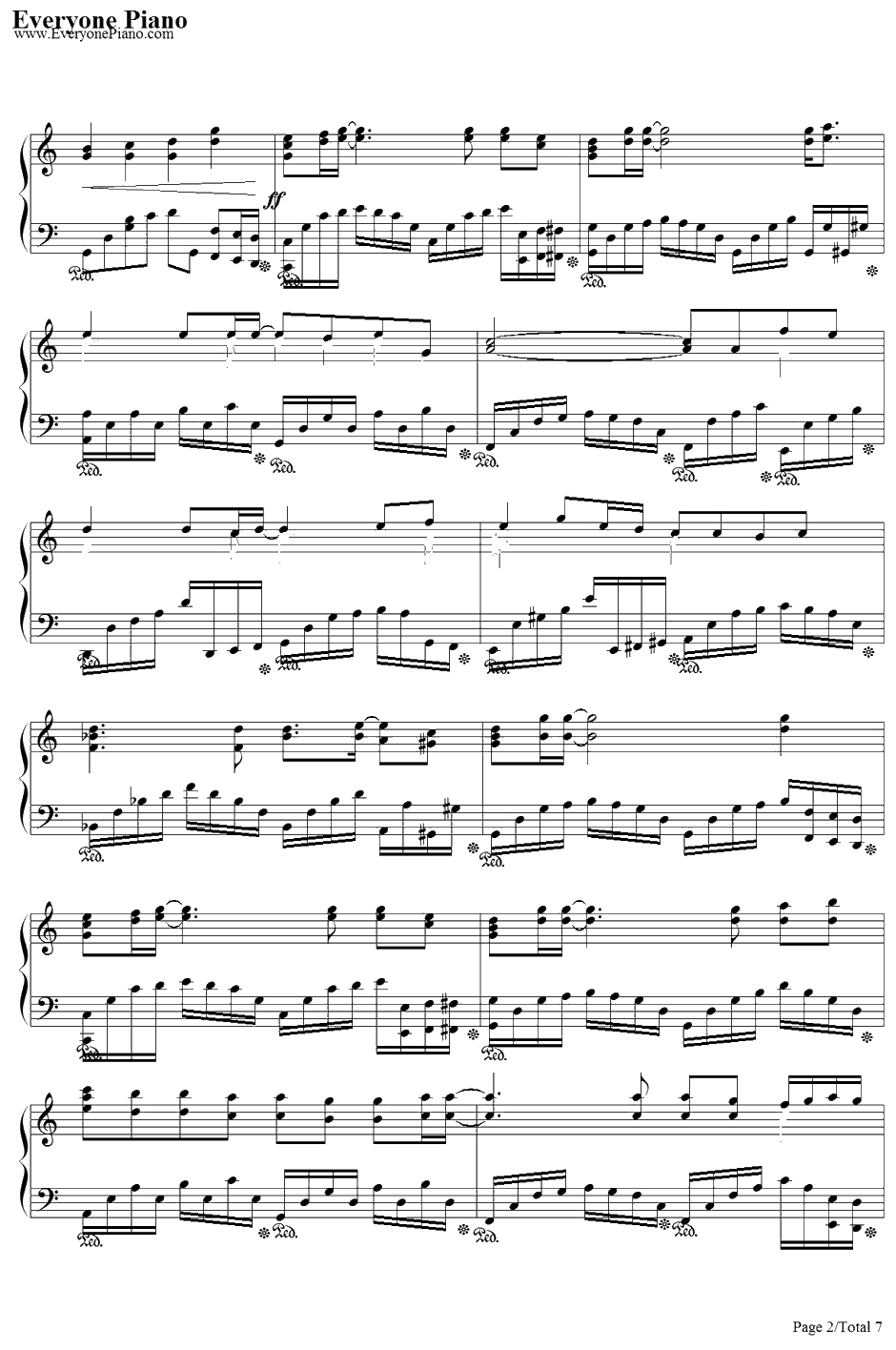 忘れ咲き钢琴谱-GARNETCROW-名侦探柯南ED2