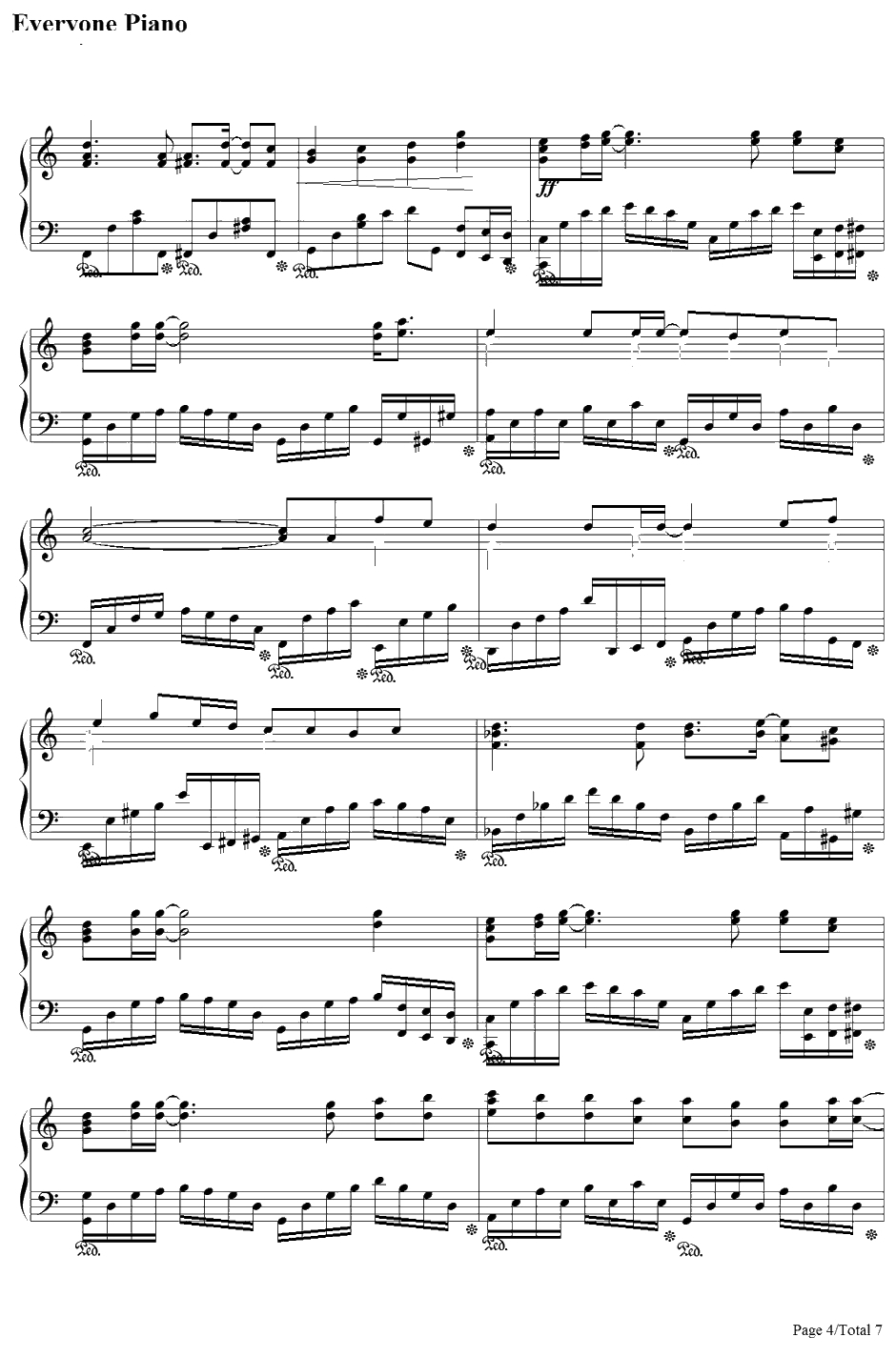 忘れ咲き钢琴谱-GARNETCROW-名侦探柯南ED4