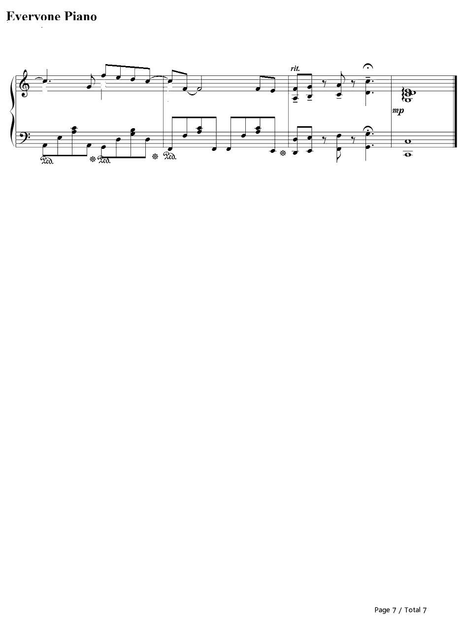 忘れ咲き钢琴谱-GARNETCROW-名侦探柯南ED7