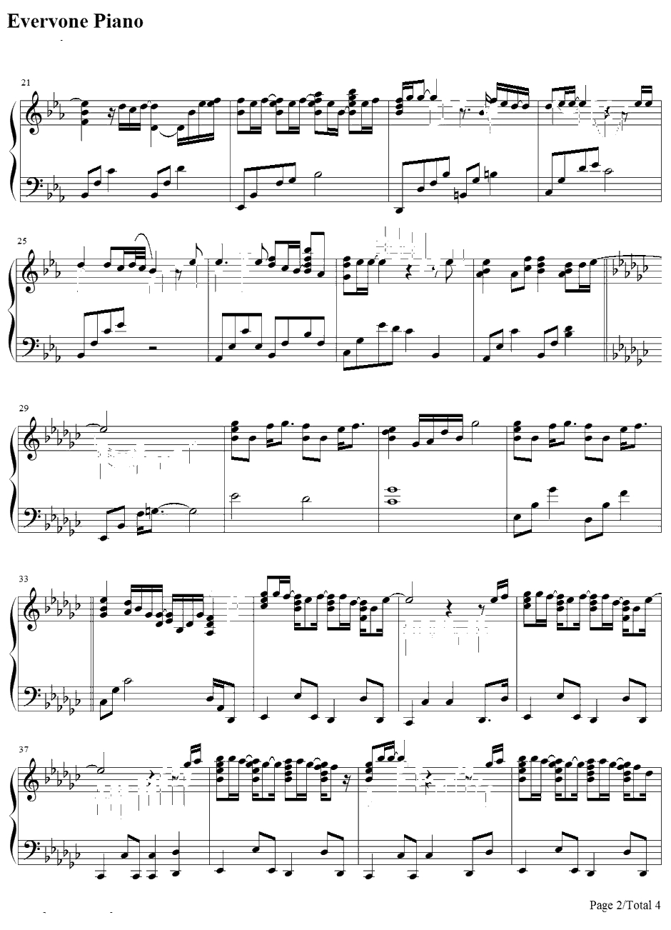 Heaven钢琴谱-滨崎步-忍主题曲2