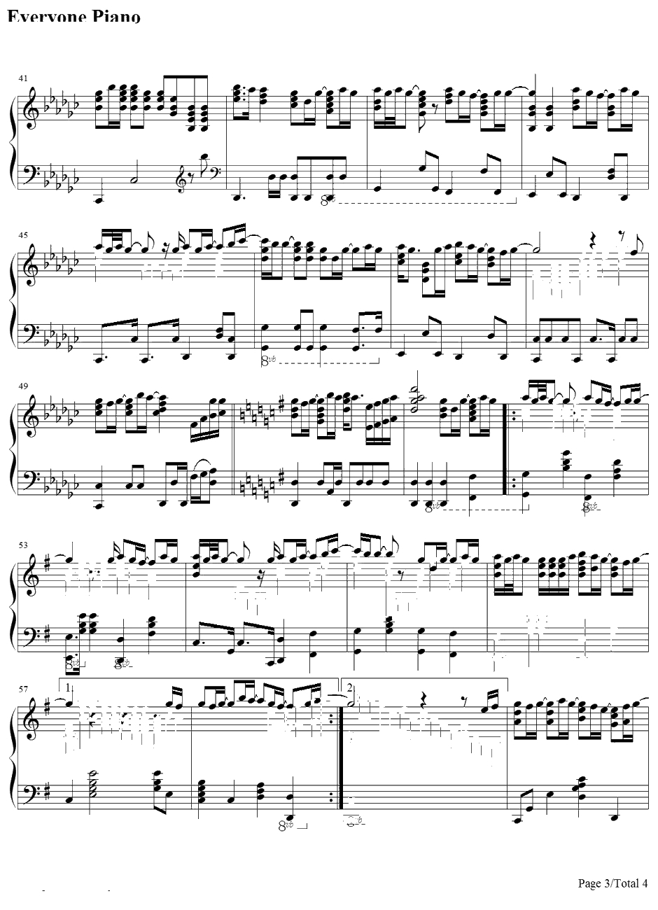 Heaven钢琴谱-滨崎步-忍主题曲3